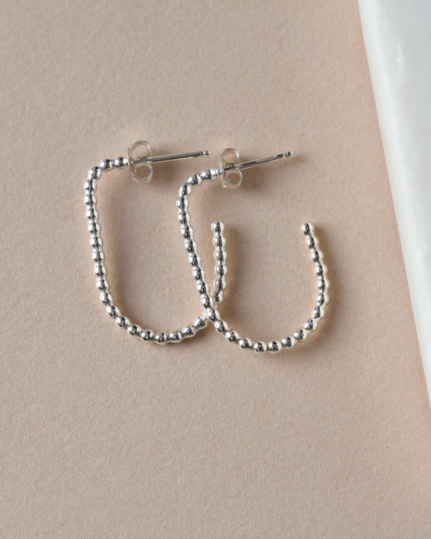 Silver Oval Hoop Earrings
