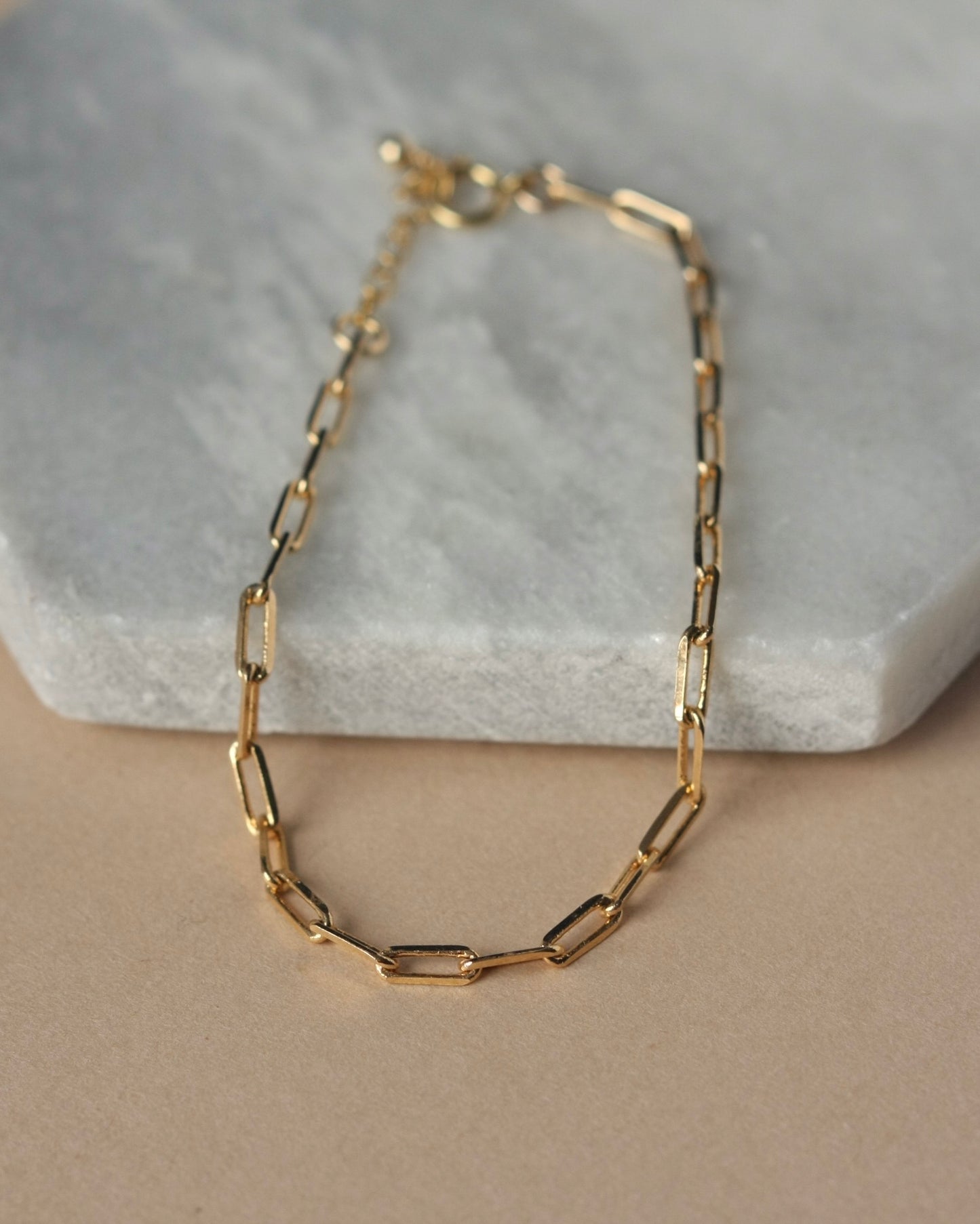 Gold Paper Clip Chain Bracelet