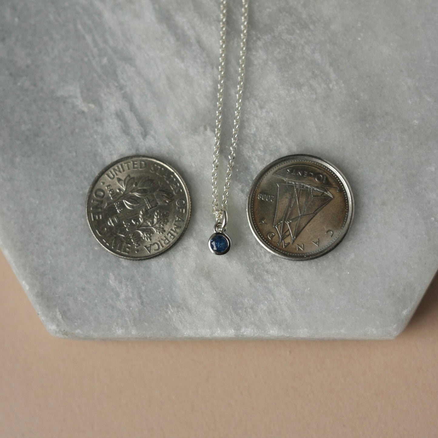 Tiny CZ Birthstone Necklace