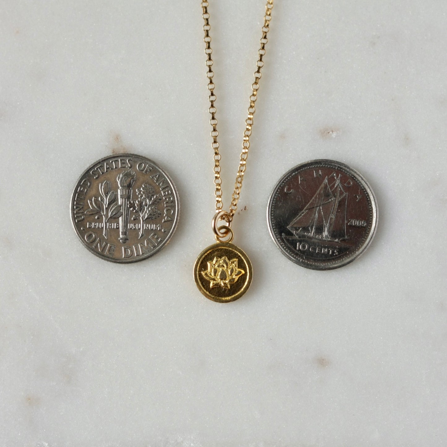 Dainty Gold Flower Charm Necklace