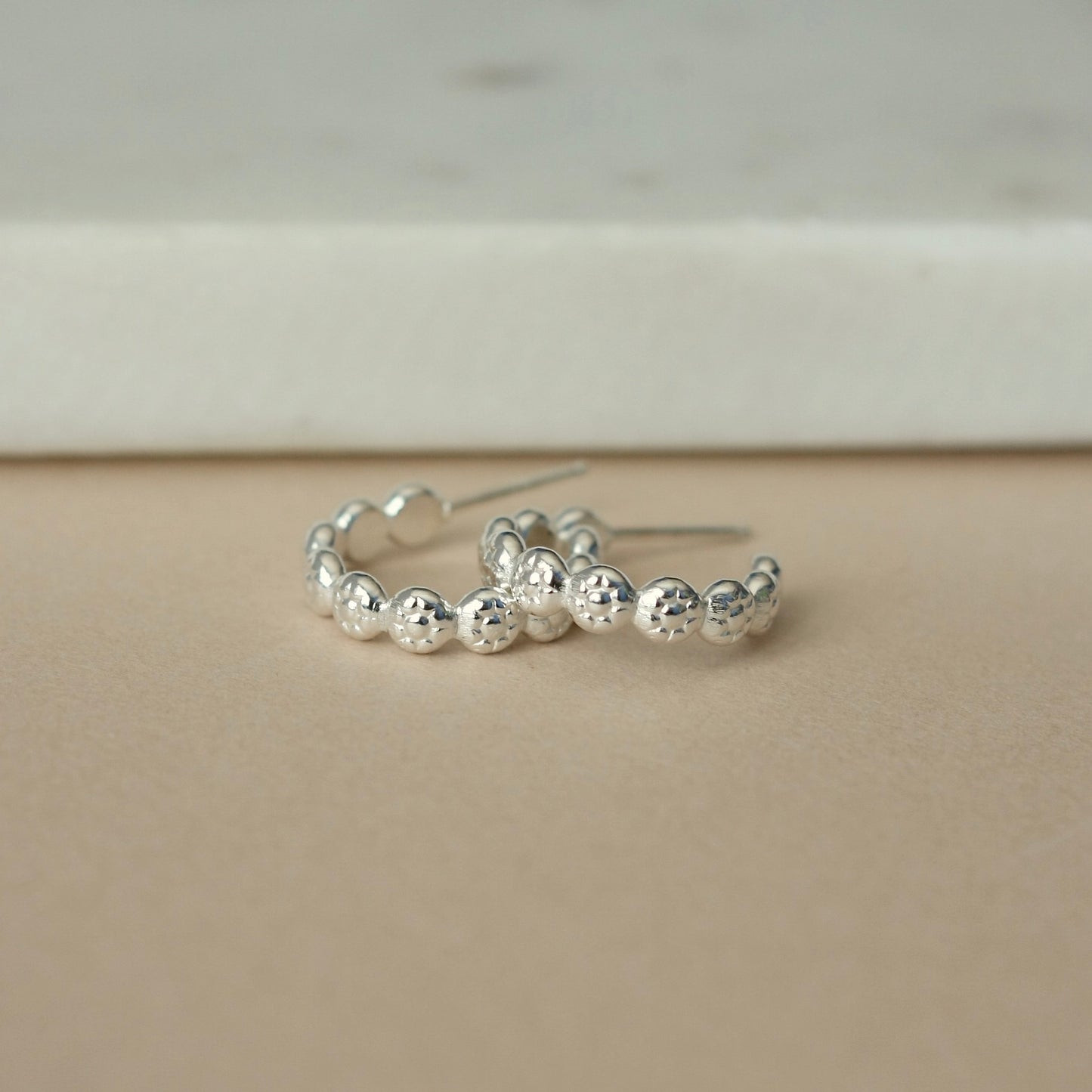 Sterling Silver Flower Hoop Earrings