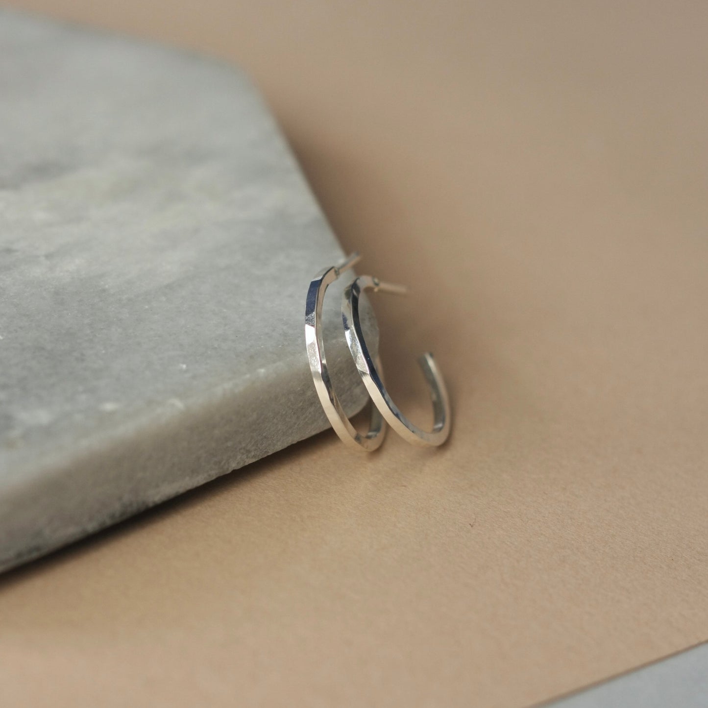 Thin Sterling Silver Hoop Earrings