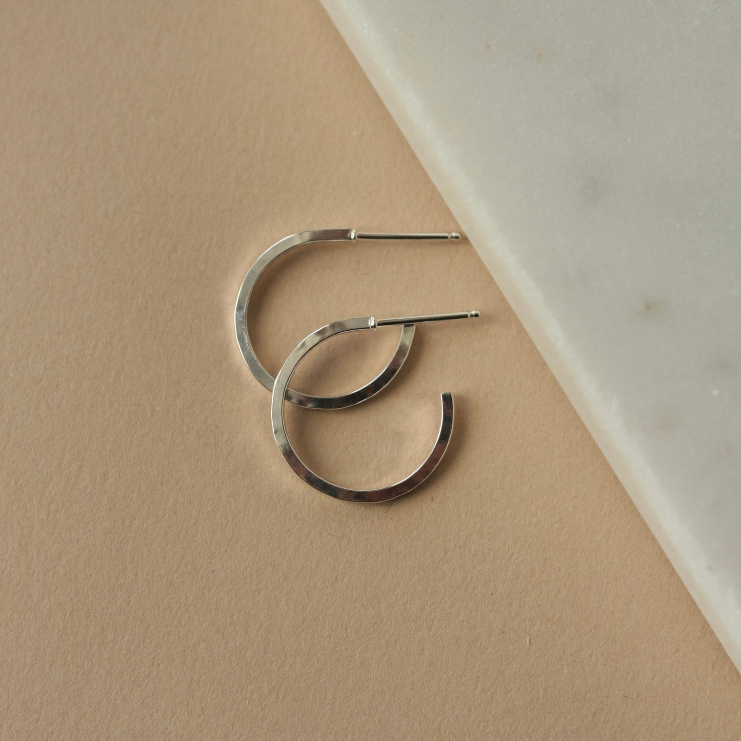 Thin Sterling Silver Hoop Earrings