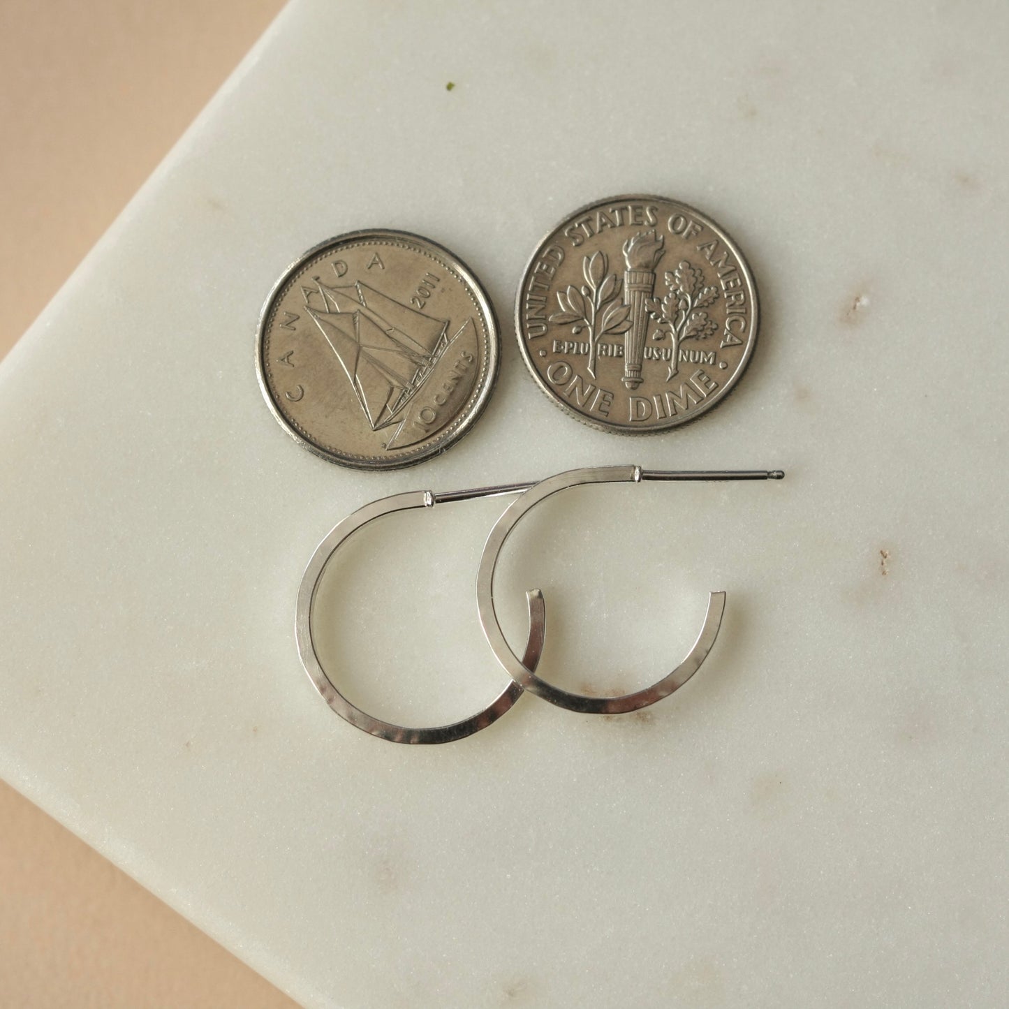Thin Sterling Silver Hoop Earrings