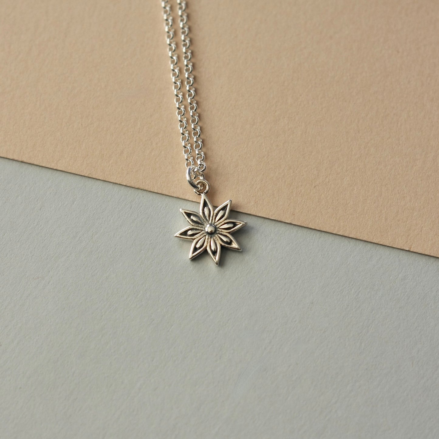 Sterling Silver Flower Charm Necklace