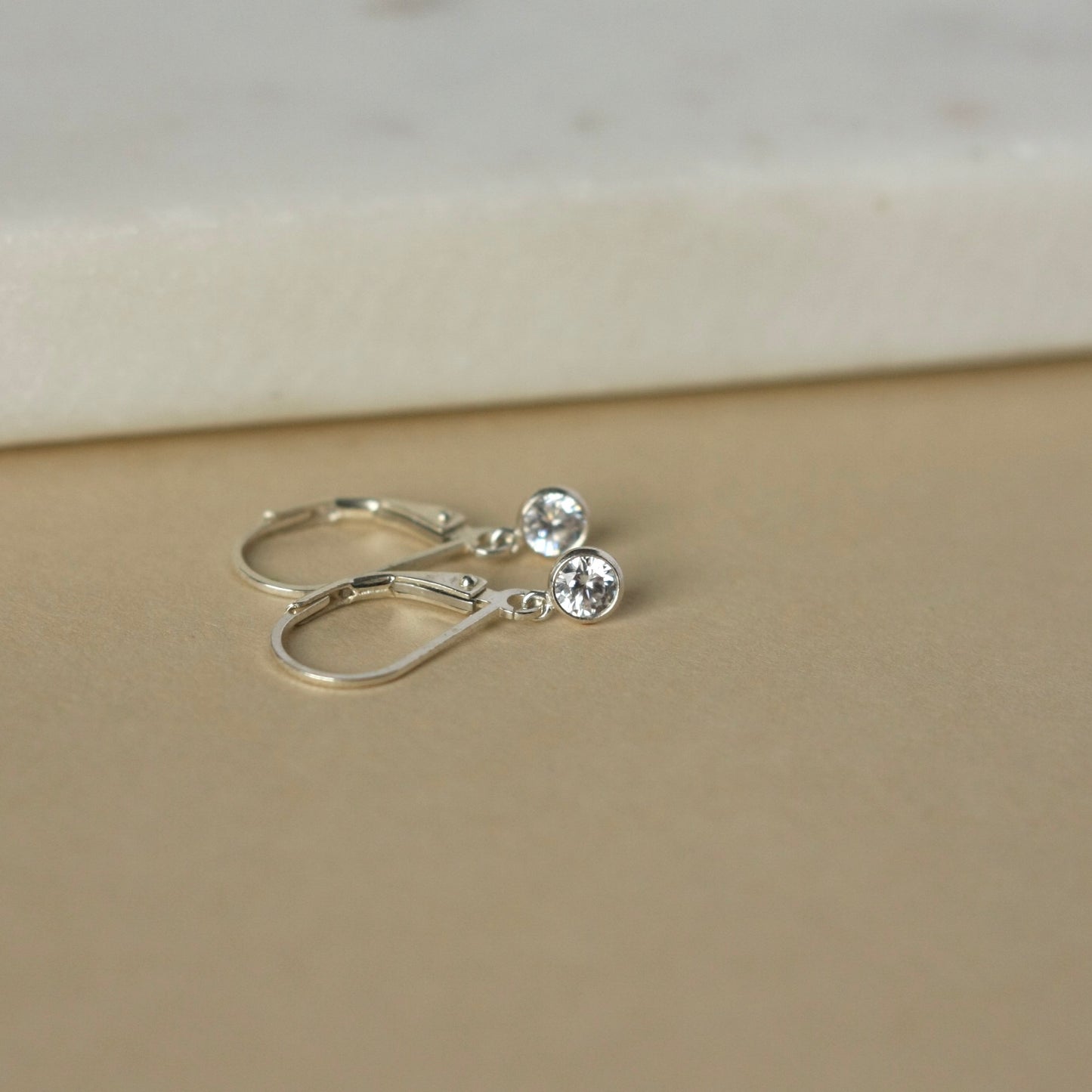 Dainty Silver Cubic Zirconia Earrings