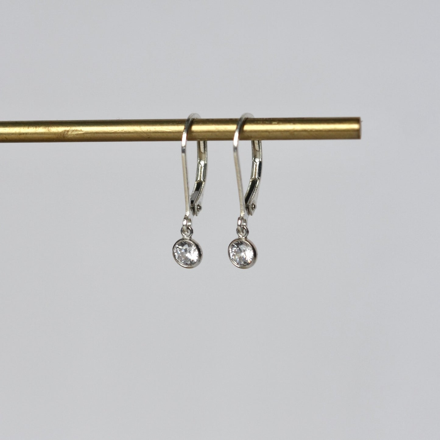 Dainty Silver Cubic Zirconia Earrings
