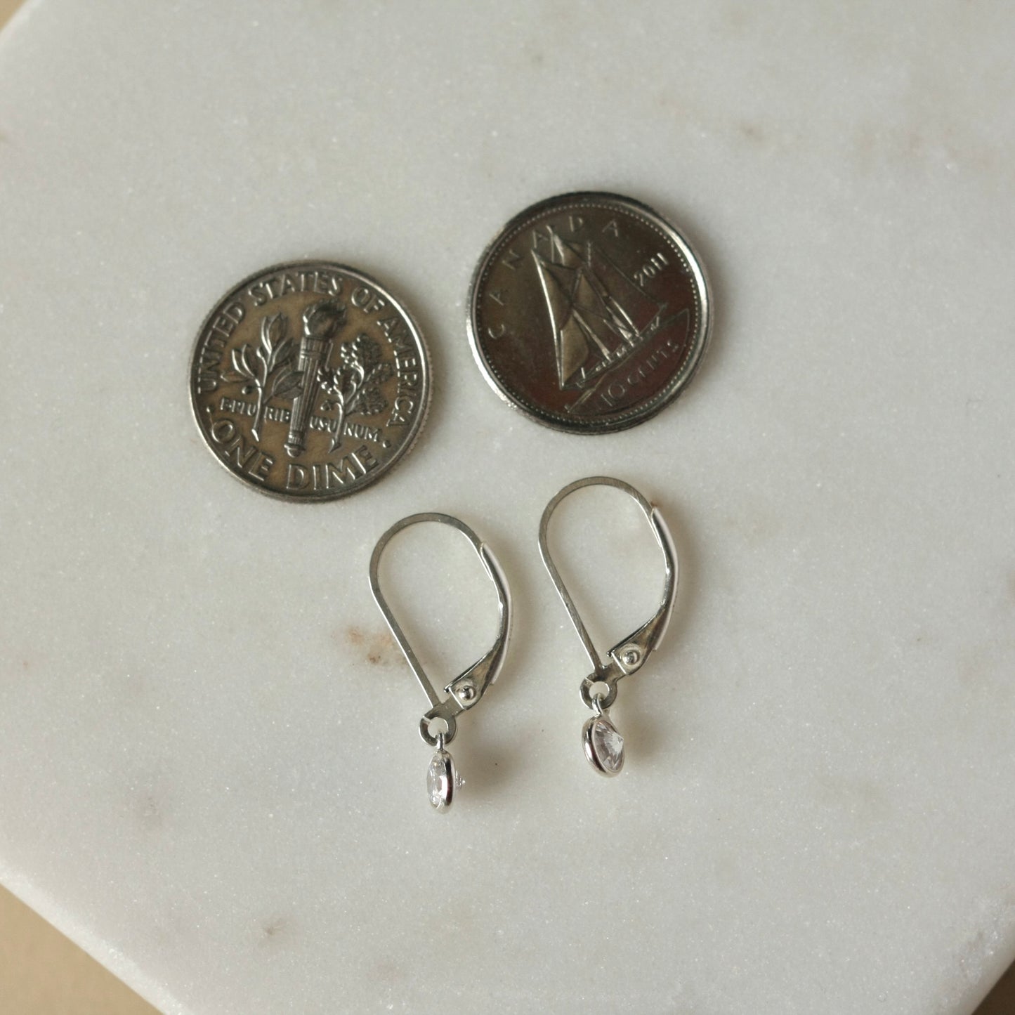 Dainty Silver Cubic Zirconia Earrings