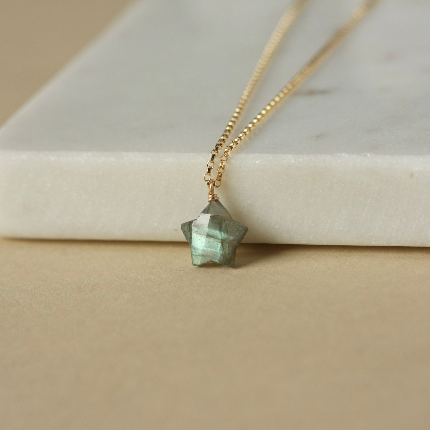 Gold Faceted Labradorite Necklace
