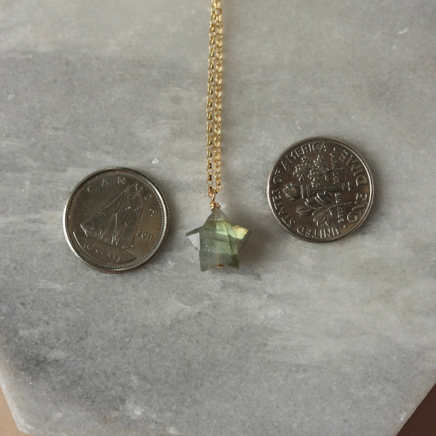 Gold Faceted Labradorite Necklace
