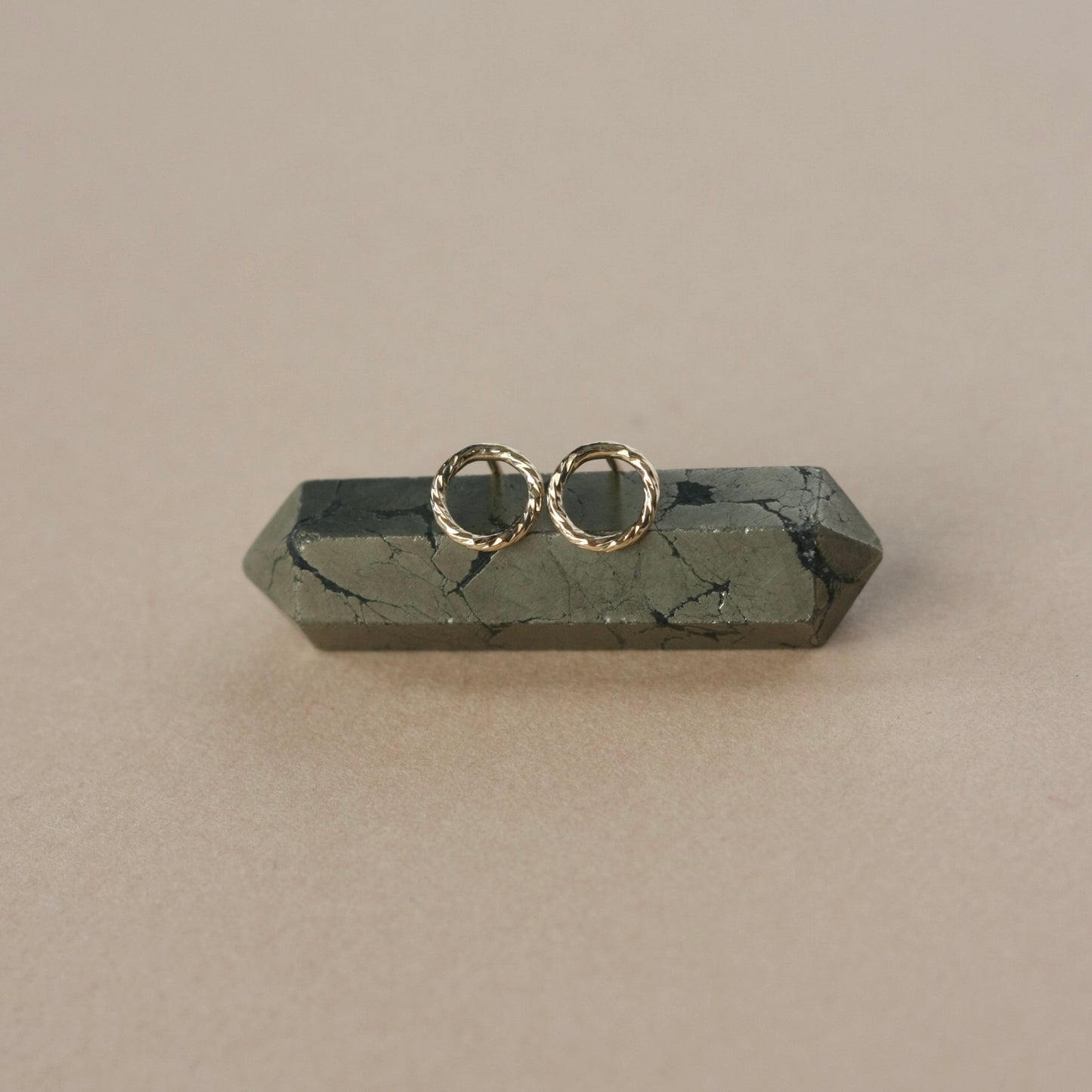 Gold Circle Stud Earrings