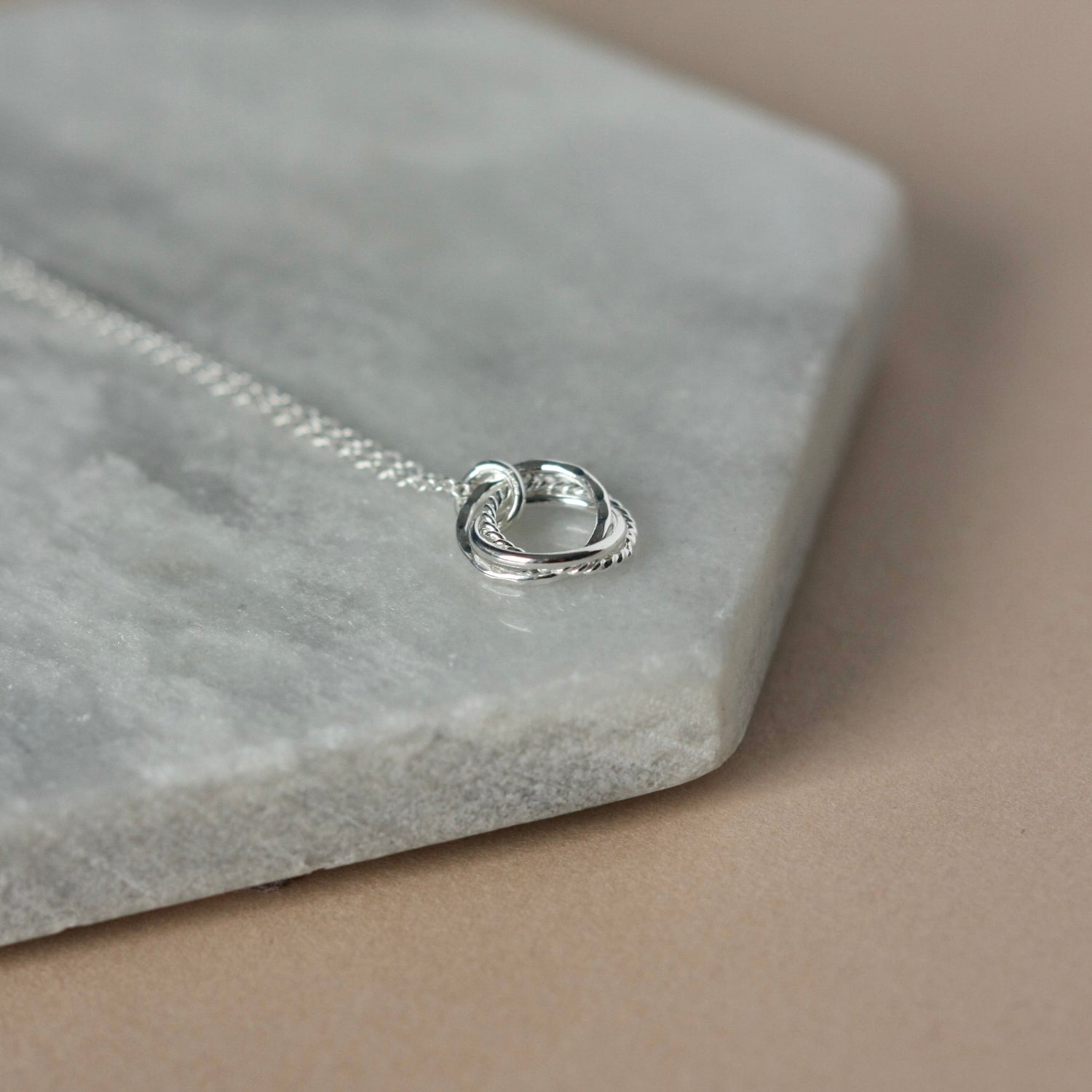 Three Interlocking Circle Necklace