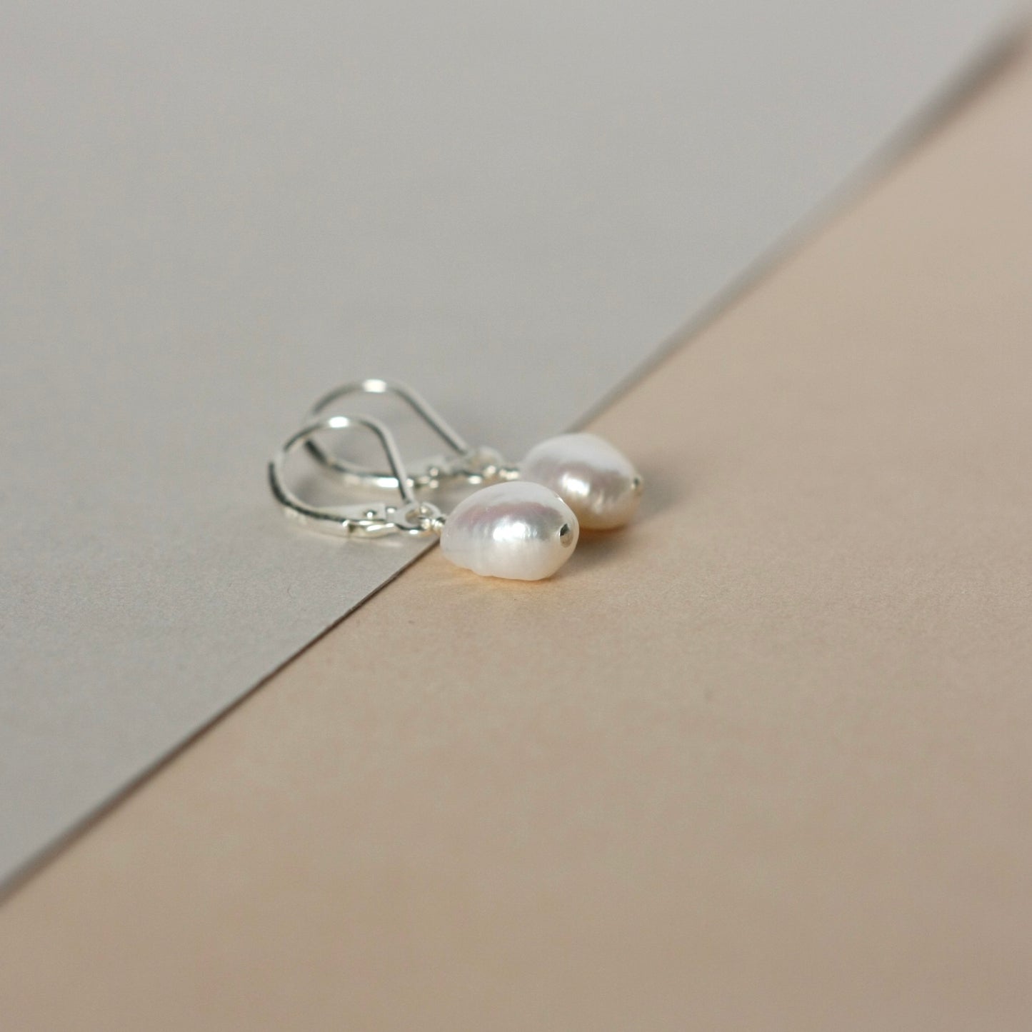 Silver Baroque Pearl Earrings