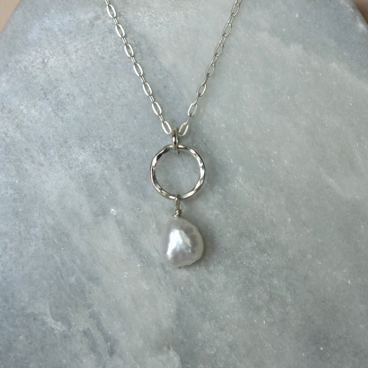 Sterling Silver Baroque Pearl Necklace