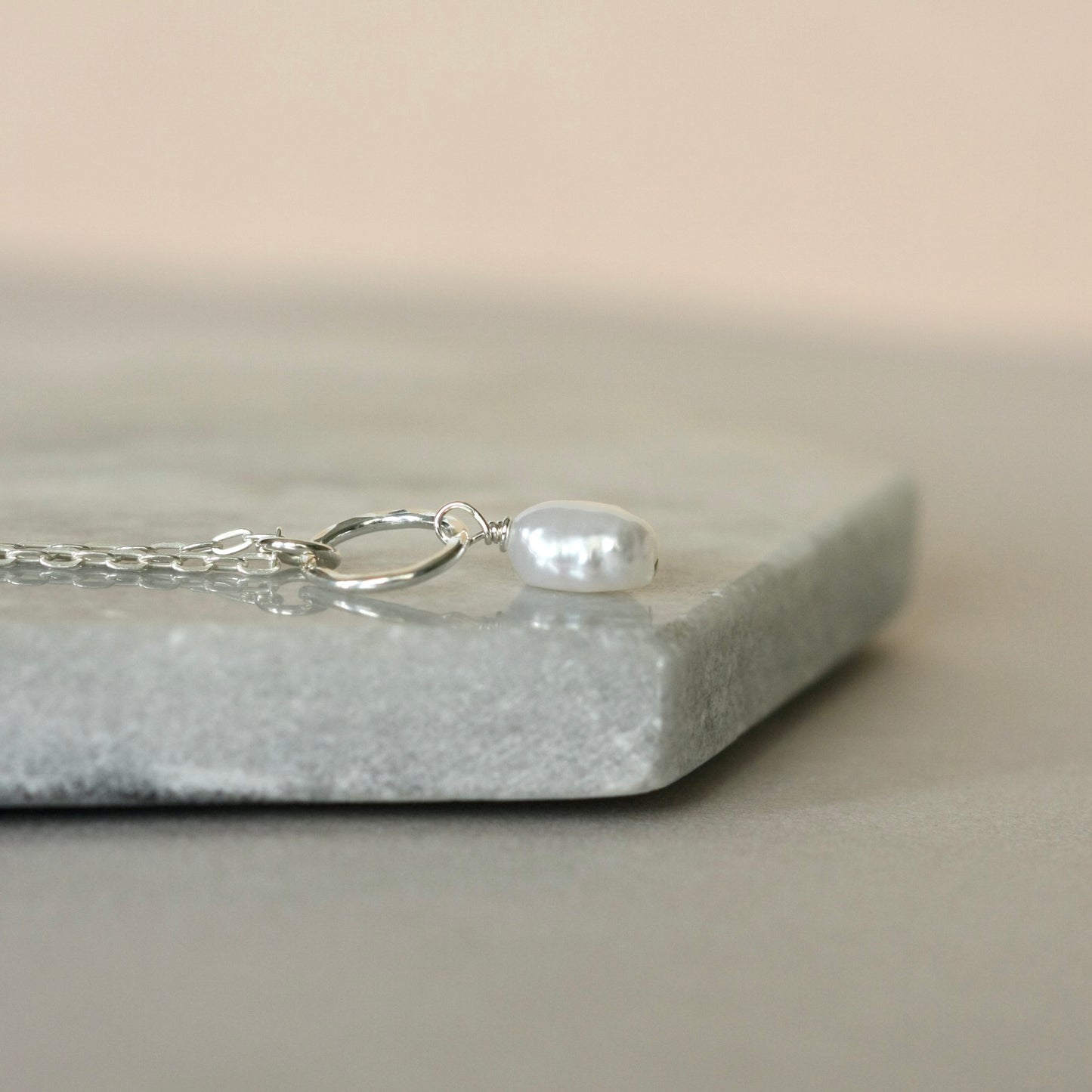 Sterling Silver Baroque Pearl Necklace