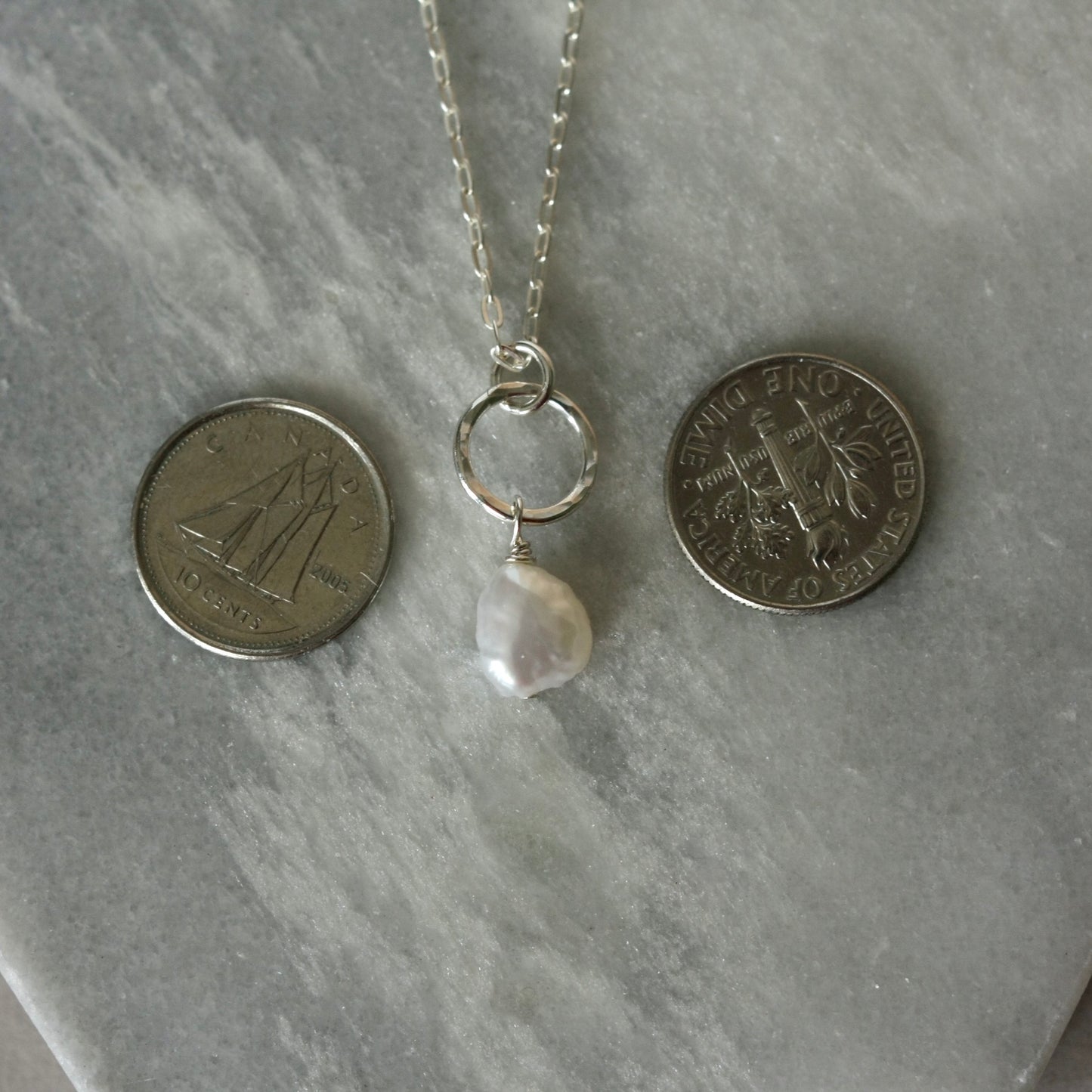 Sterling Silver Baroque Pearl Necklace