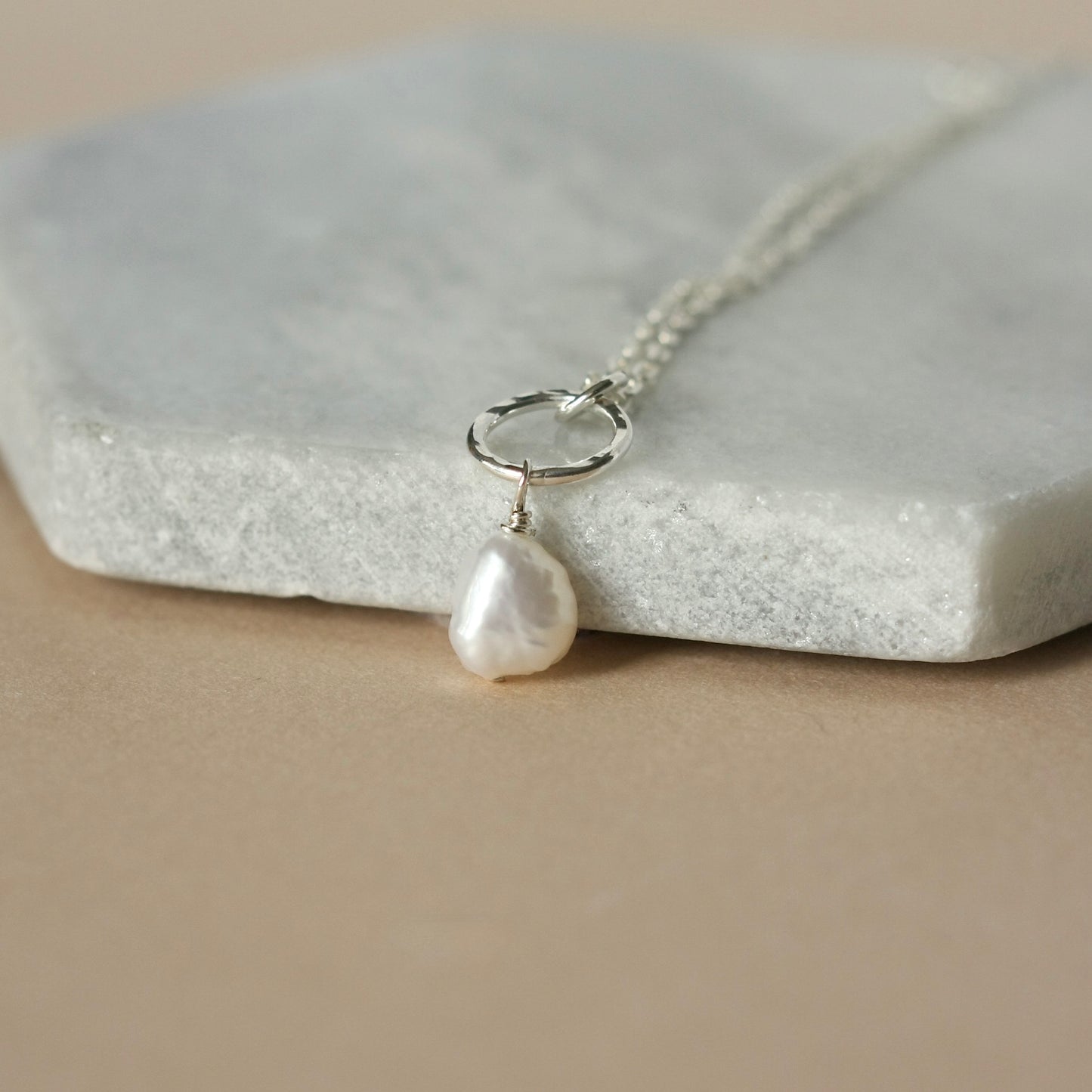 Sterling Silver Baroque Pearl Necklace