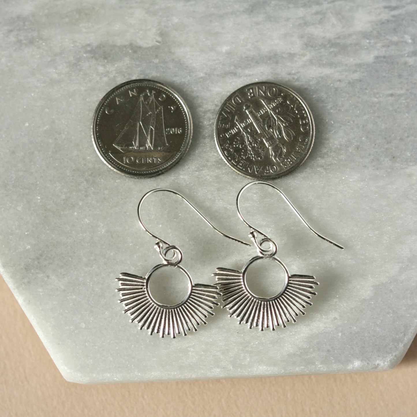 Sterling Silver Sunburst Earrings