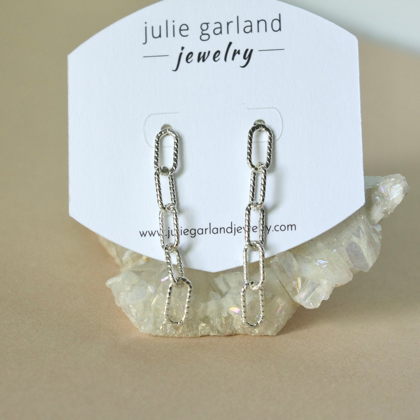 Sterling Silver Paper Clip Chain Earrings