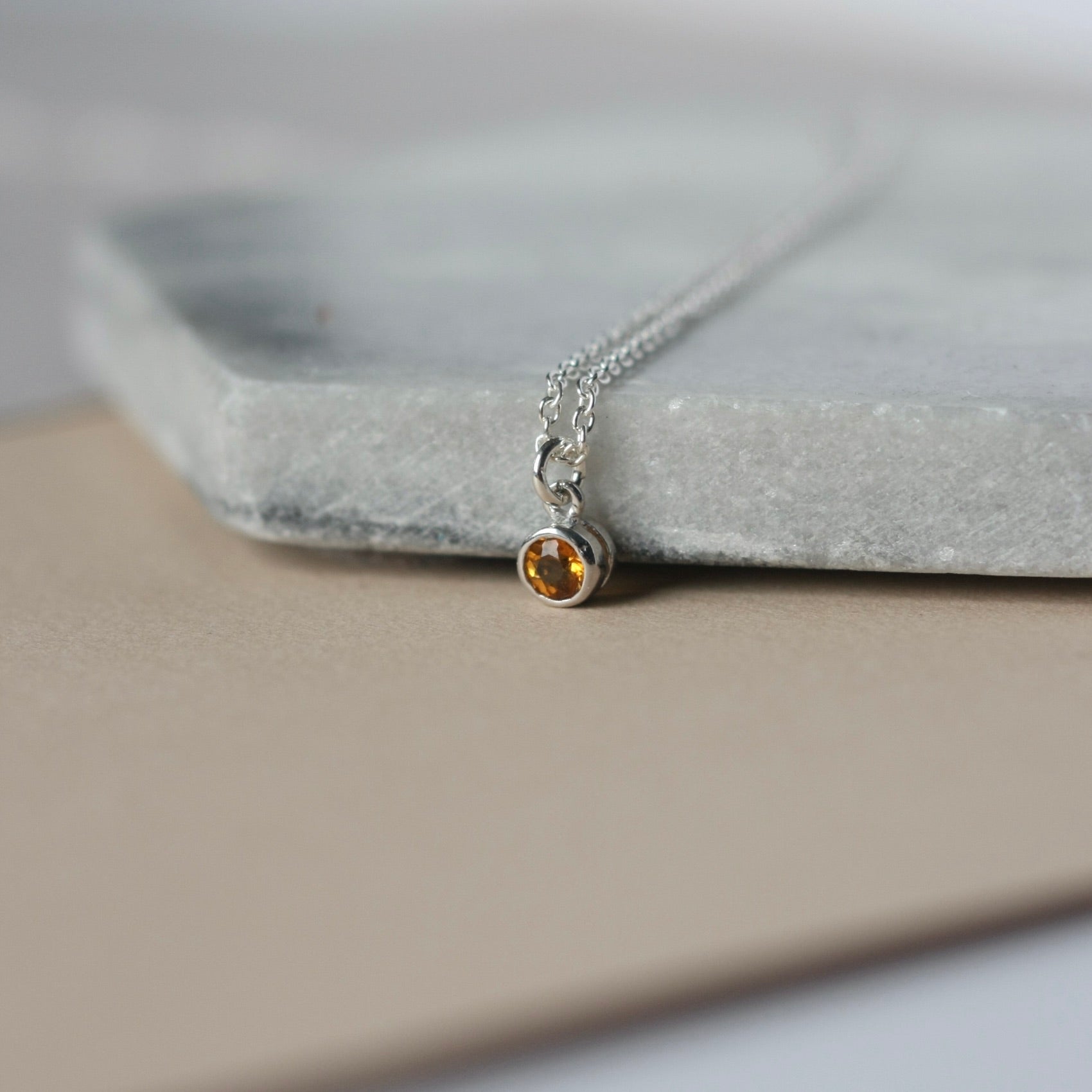 Citrine Birthstone Necklace