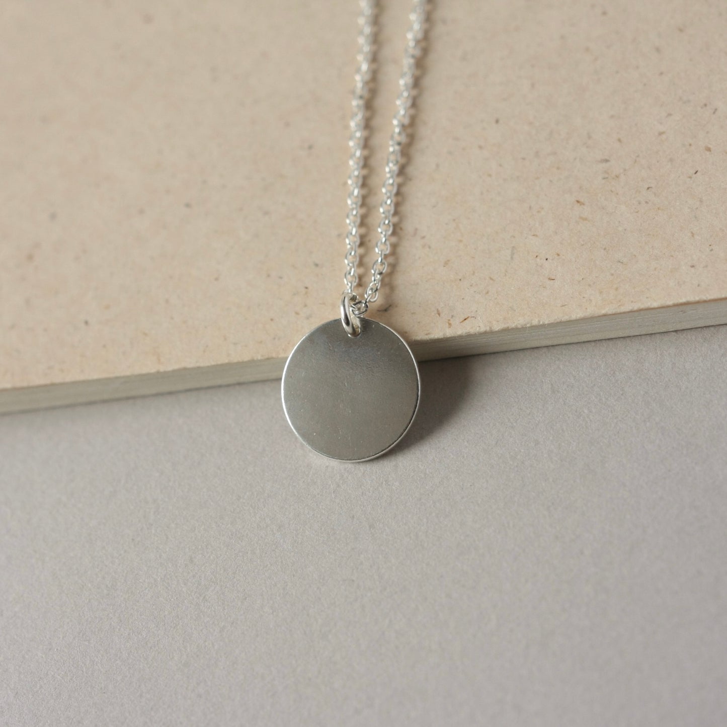 Big Sterling Silver Disc Necklace