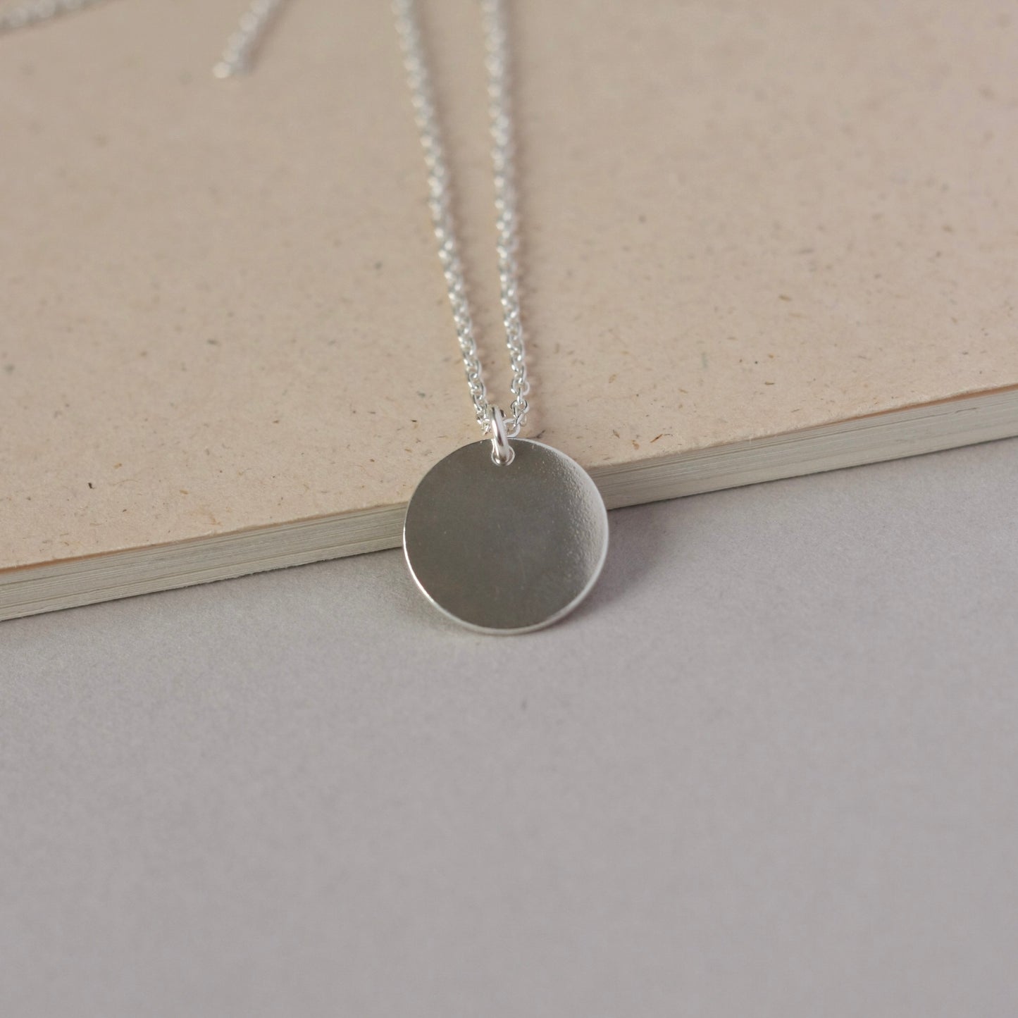 Big Sterling Silver Disc Necklace
