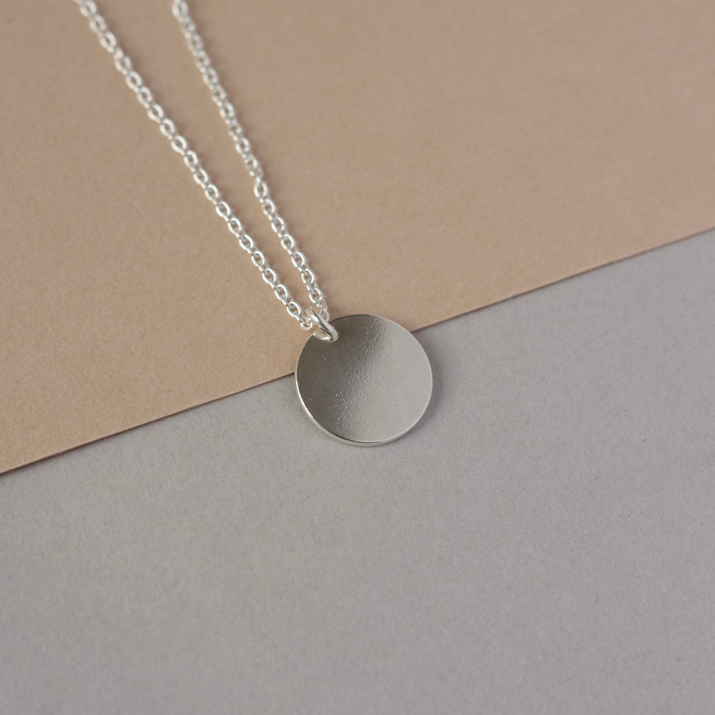 Big Sterling Silver Disc Necklace