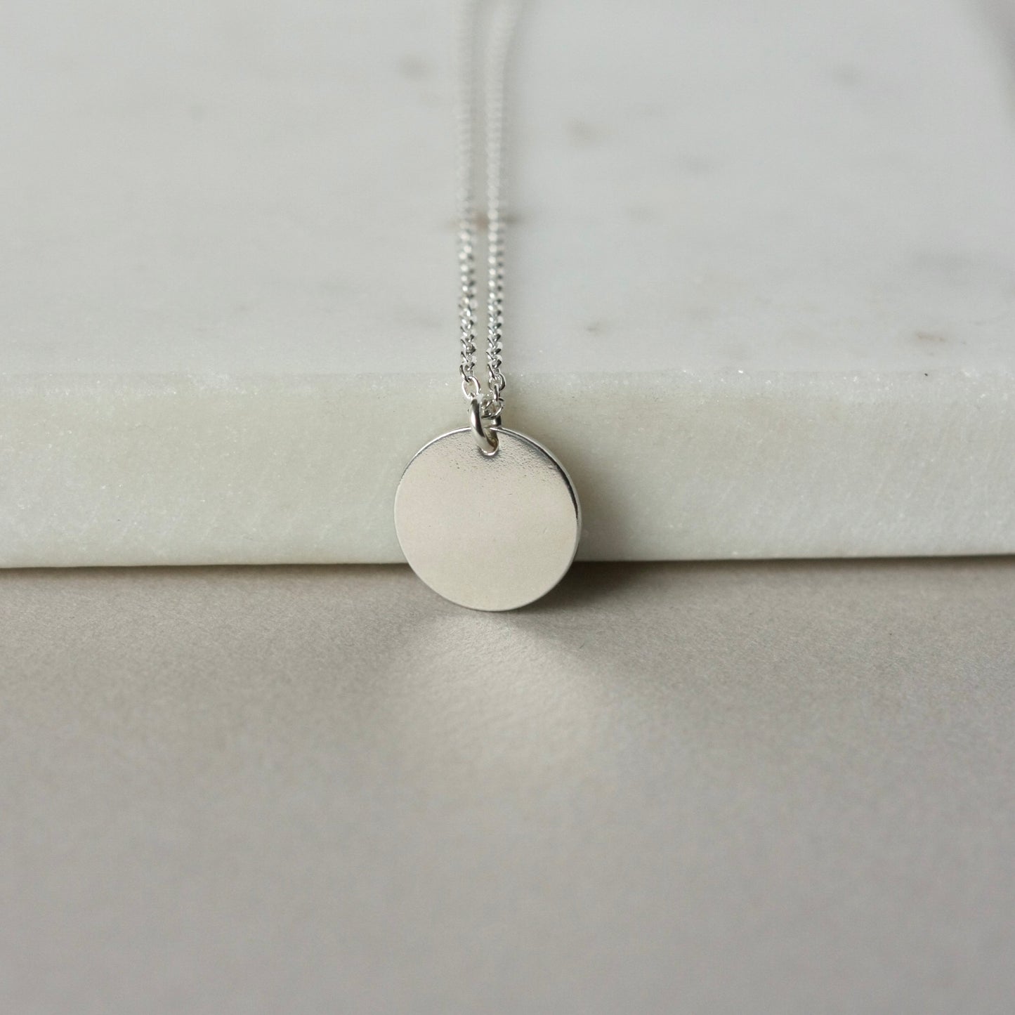 Big Sterling Silver Disc Necklace