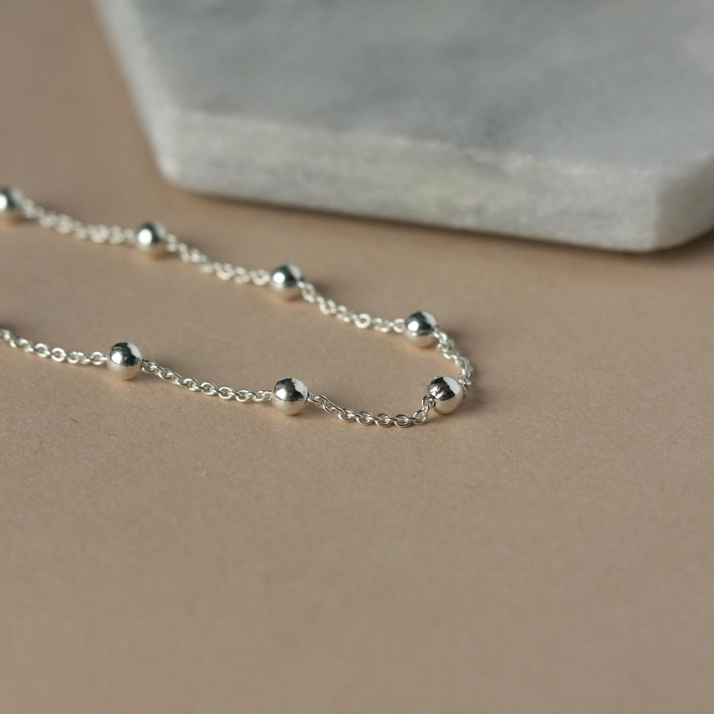 Sterling Silver Beaded Choker