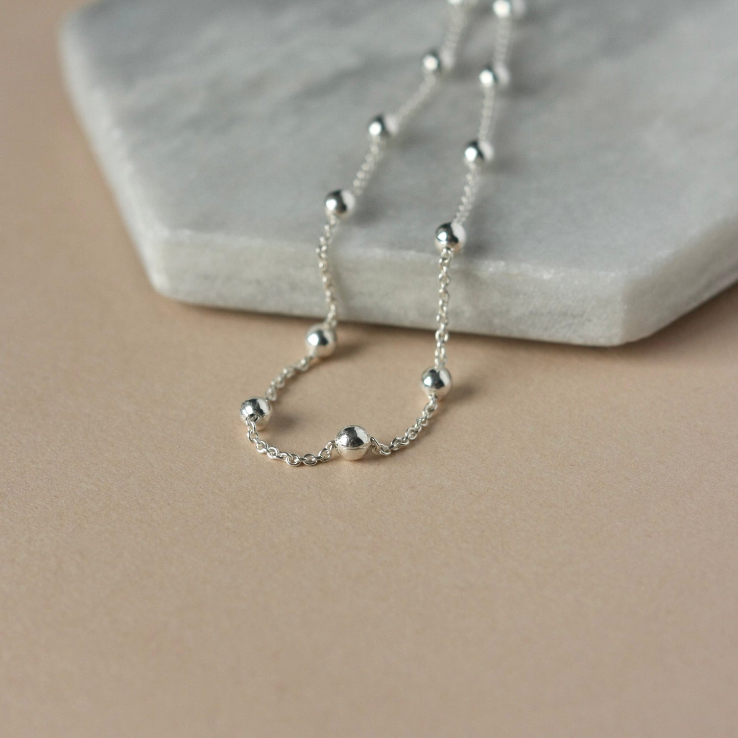 Sterling Silver Beaded Choker