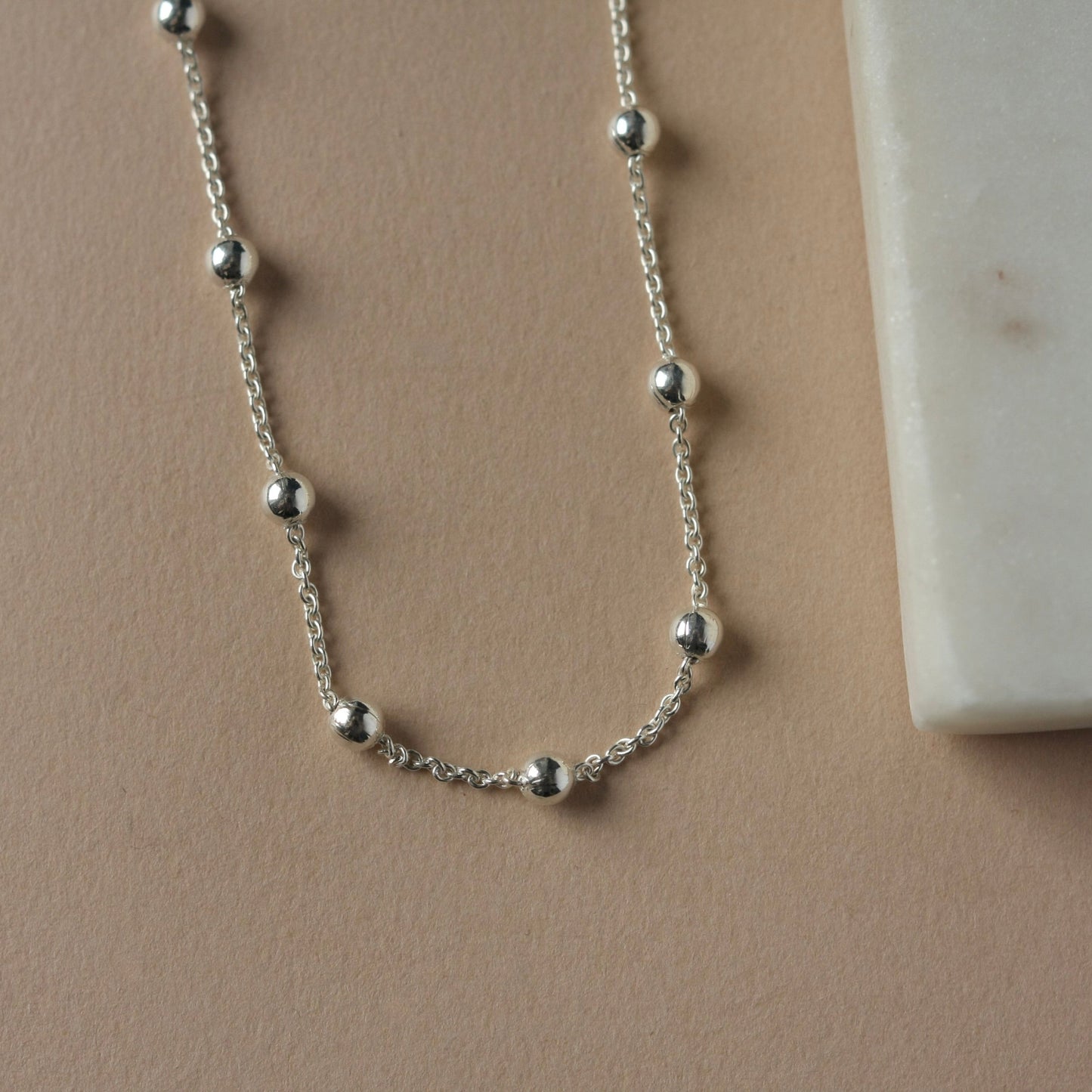 Sterling Silver Beaded Choker