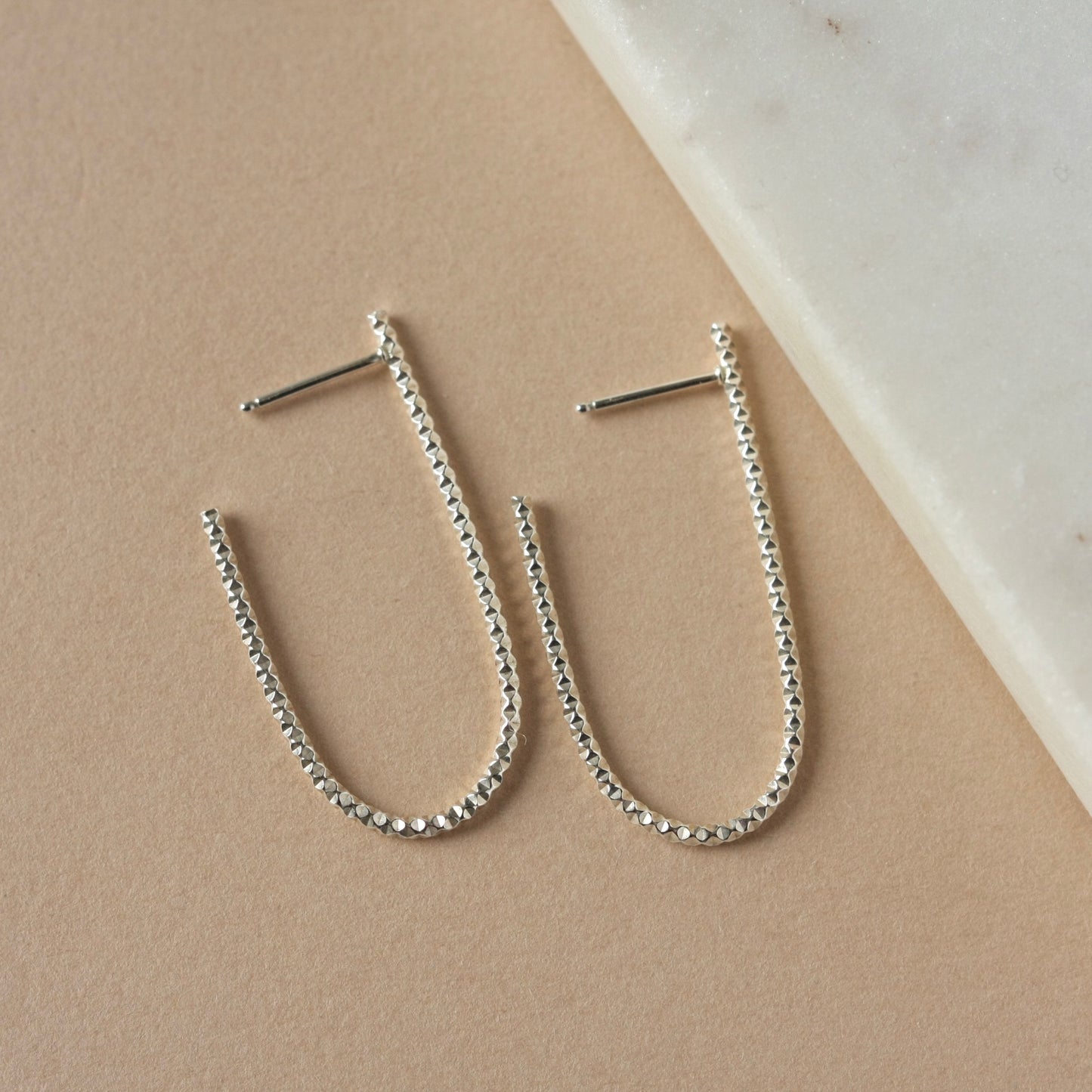 Long Sterling Silver Oval Hoop Earrings