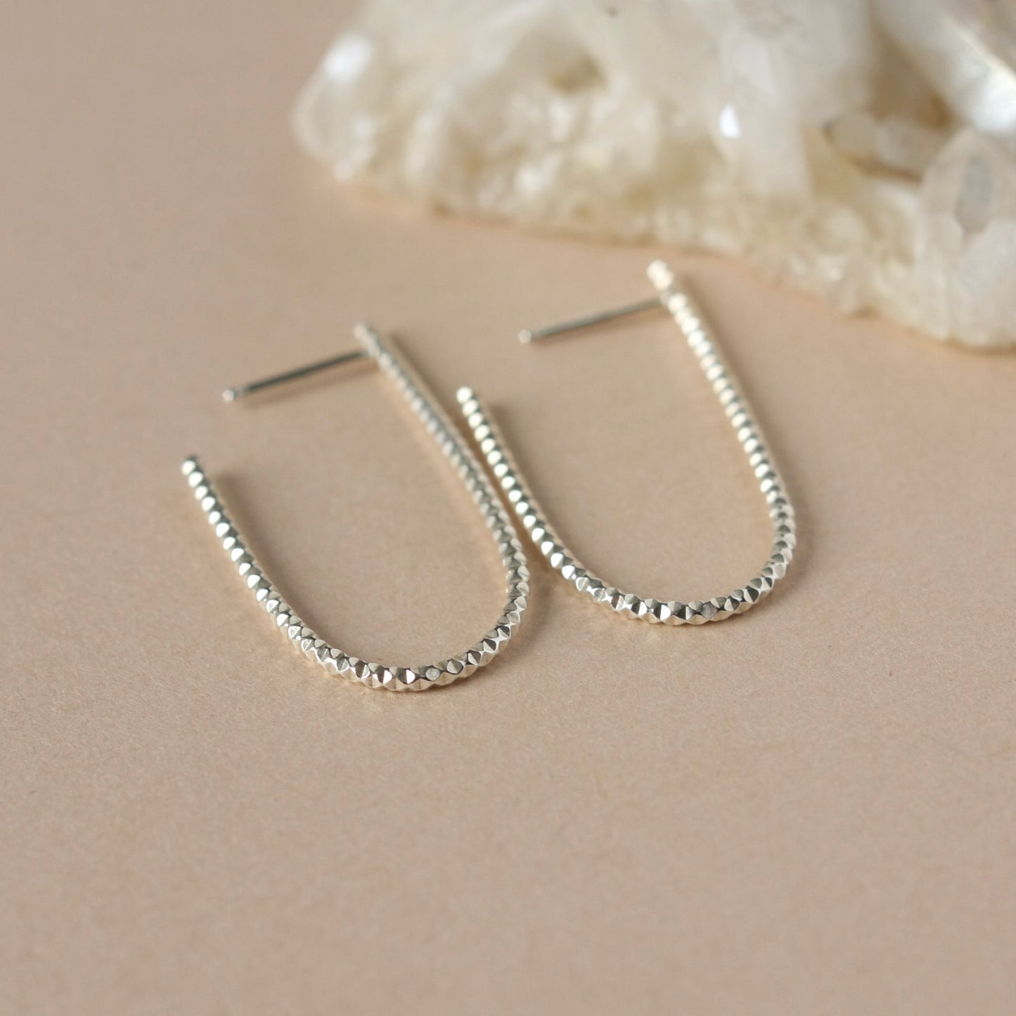 Long Sterling Silver Oval Hoop Earrings