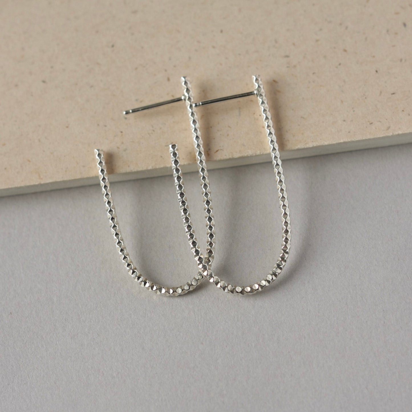 Long Sterling Silver Oval Hoop Earrings