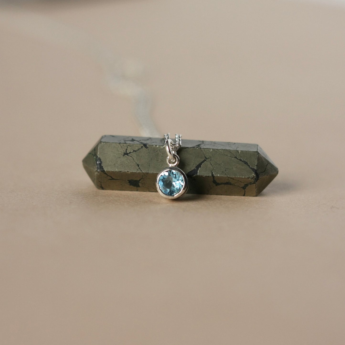 Blue Topaz Birthstone Necklace