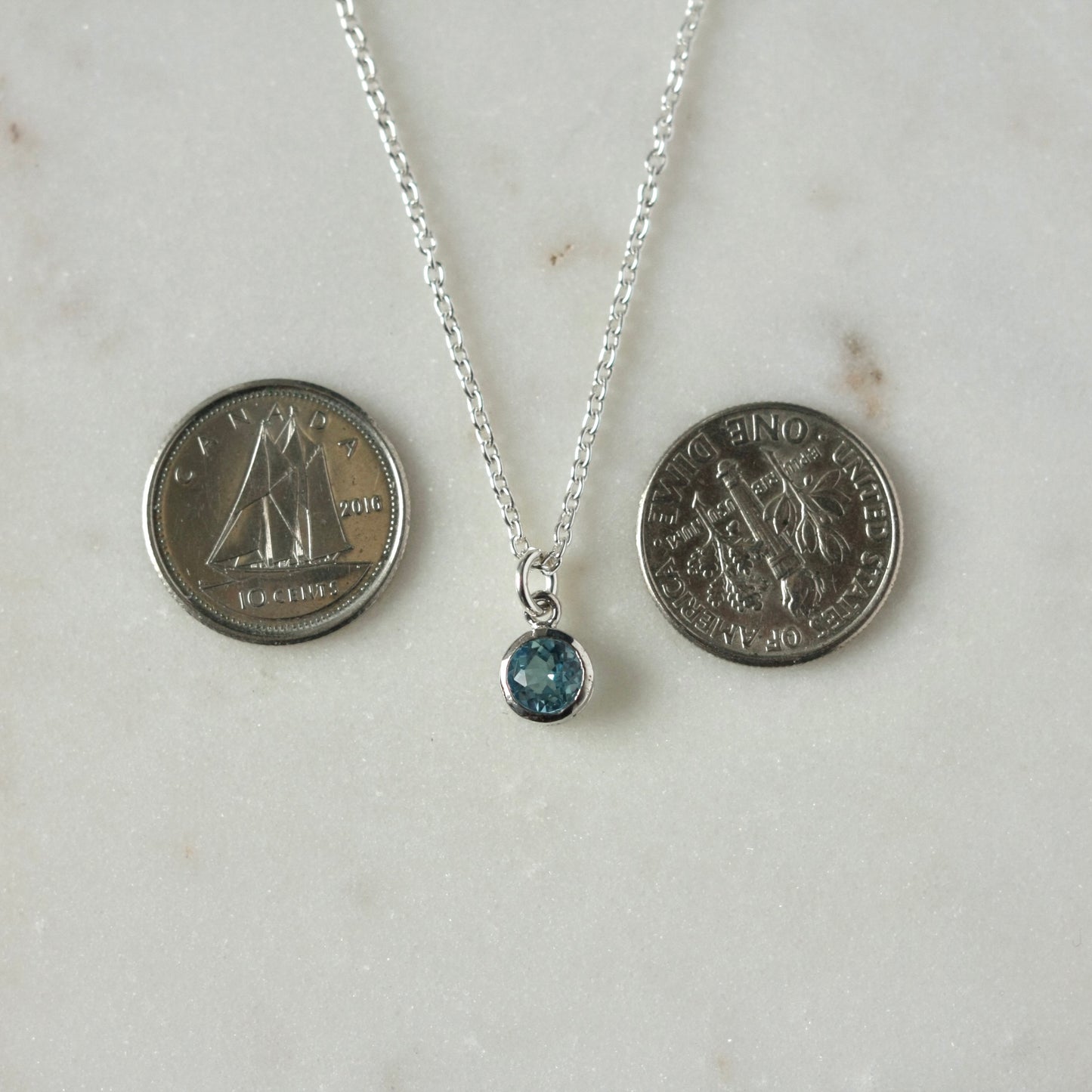 Blue Topaz Birthstone Necklace