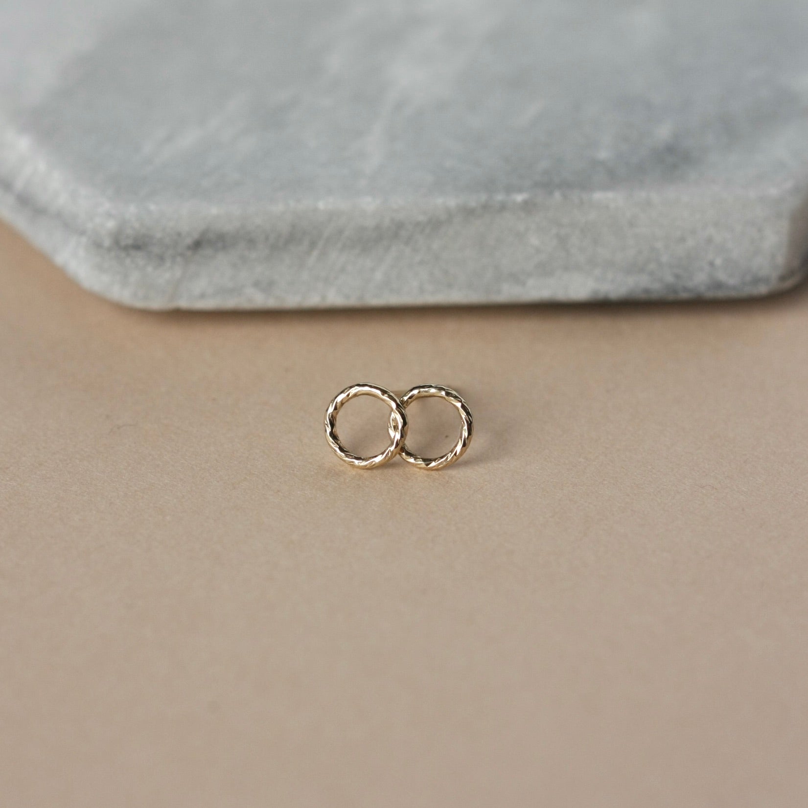 Gold Open Circle Stud Earrings