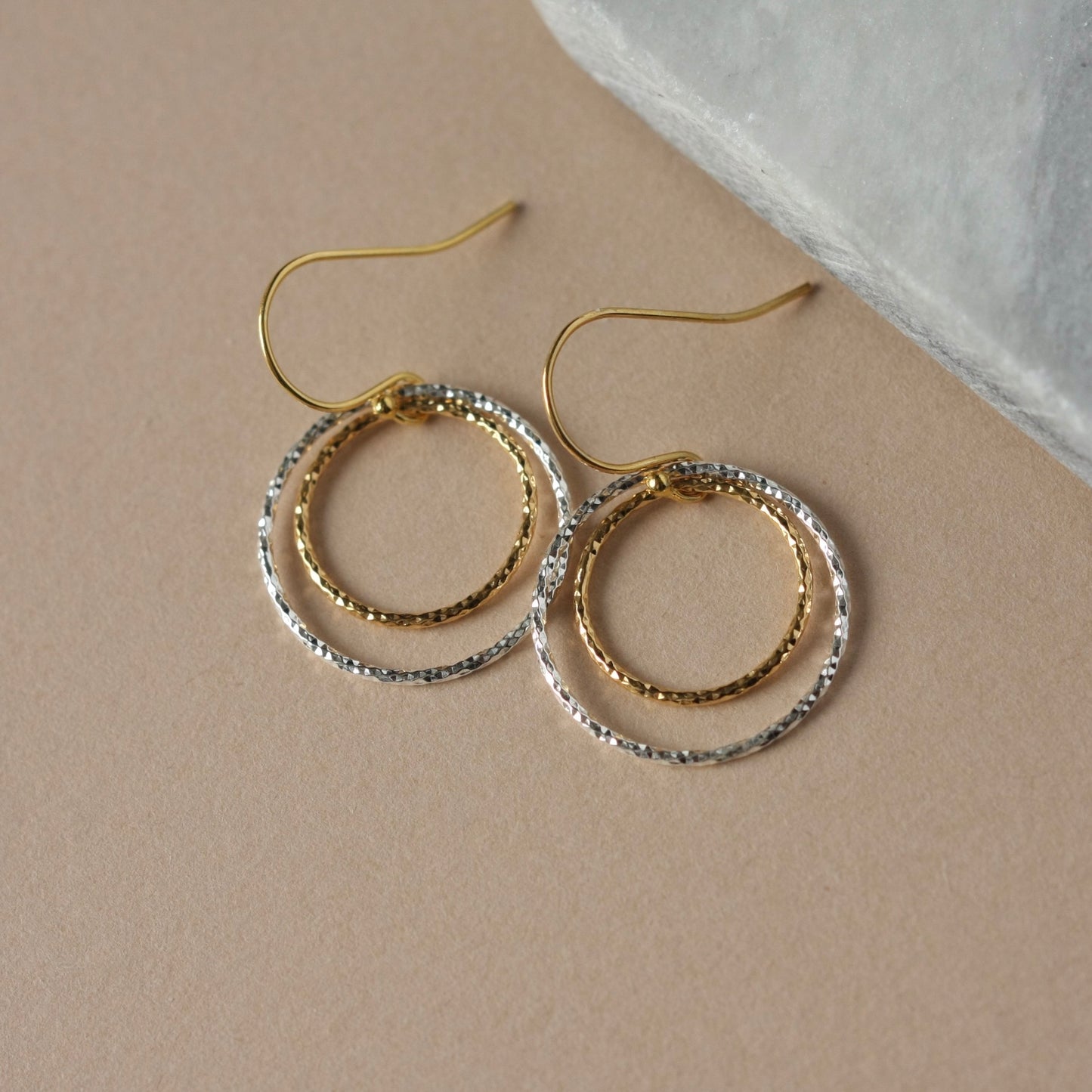 Mixed Metal Geometric Earrings