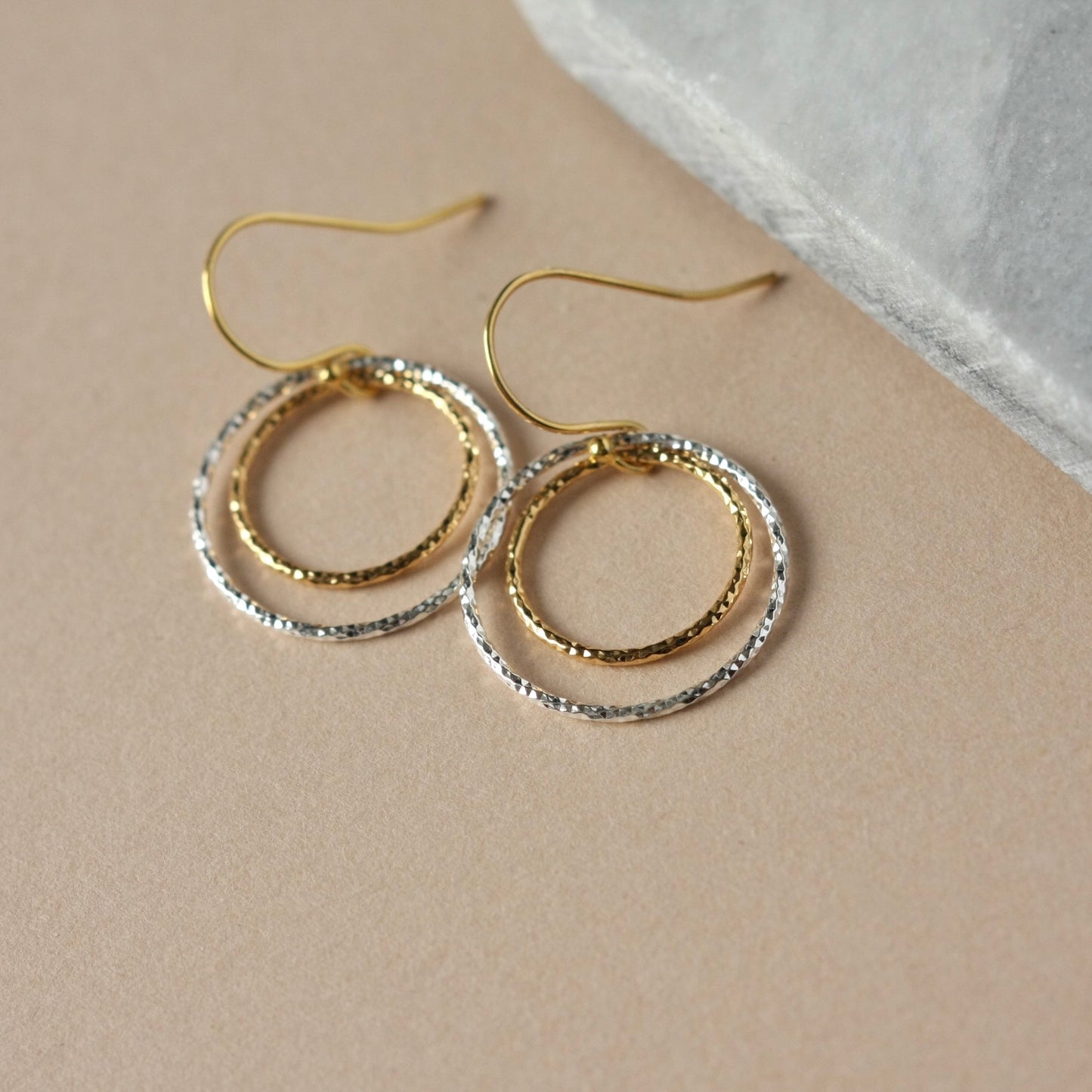 Mixed Metal Geometric Earrings