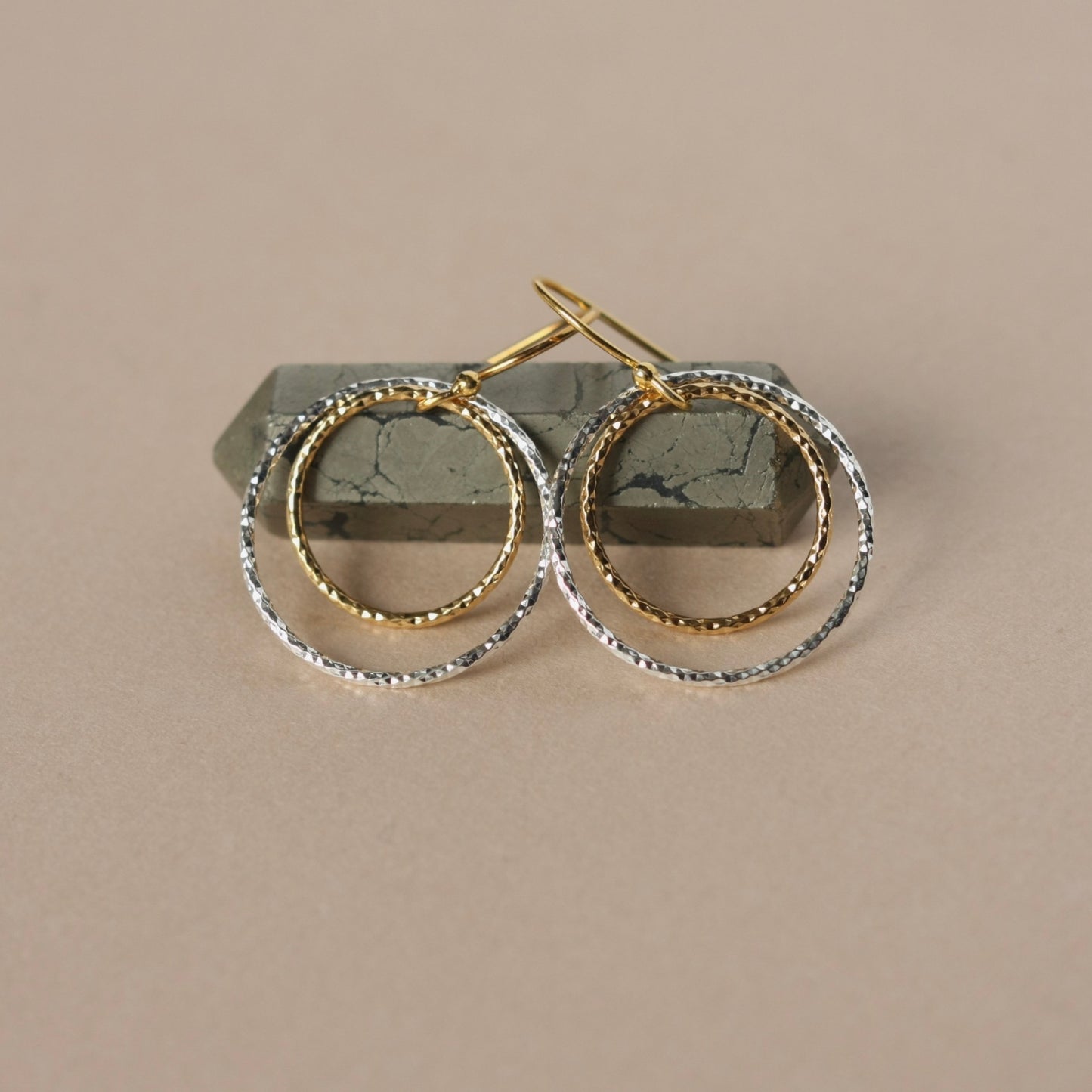 Mixed Metal Geometric Earrings