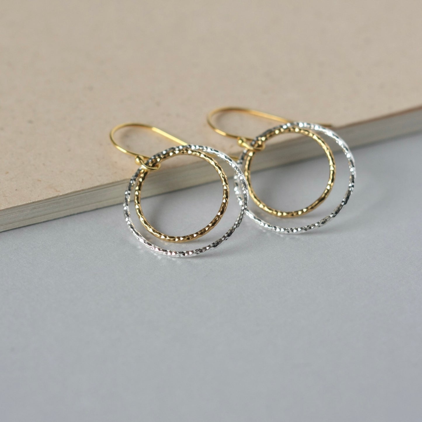 Mixed Metal Geometric Earrings