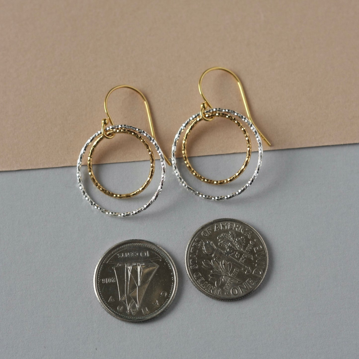Mixed Metal Geometric Earrings