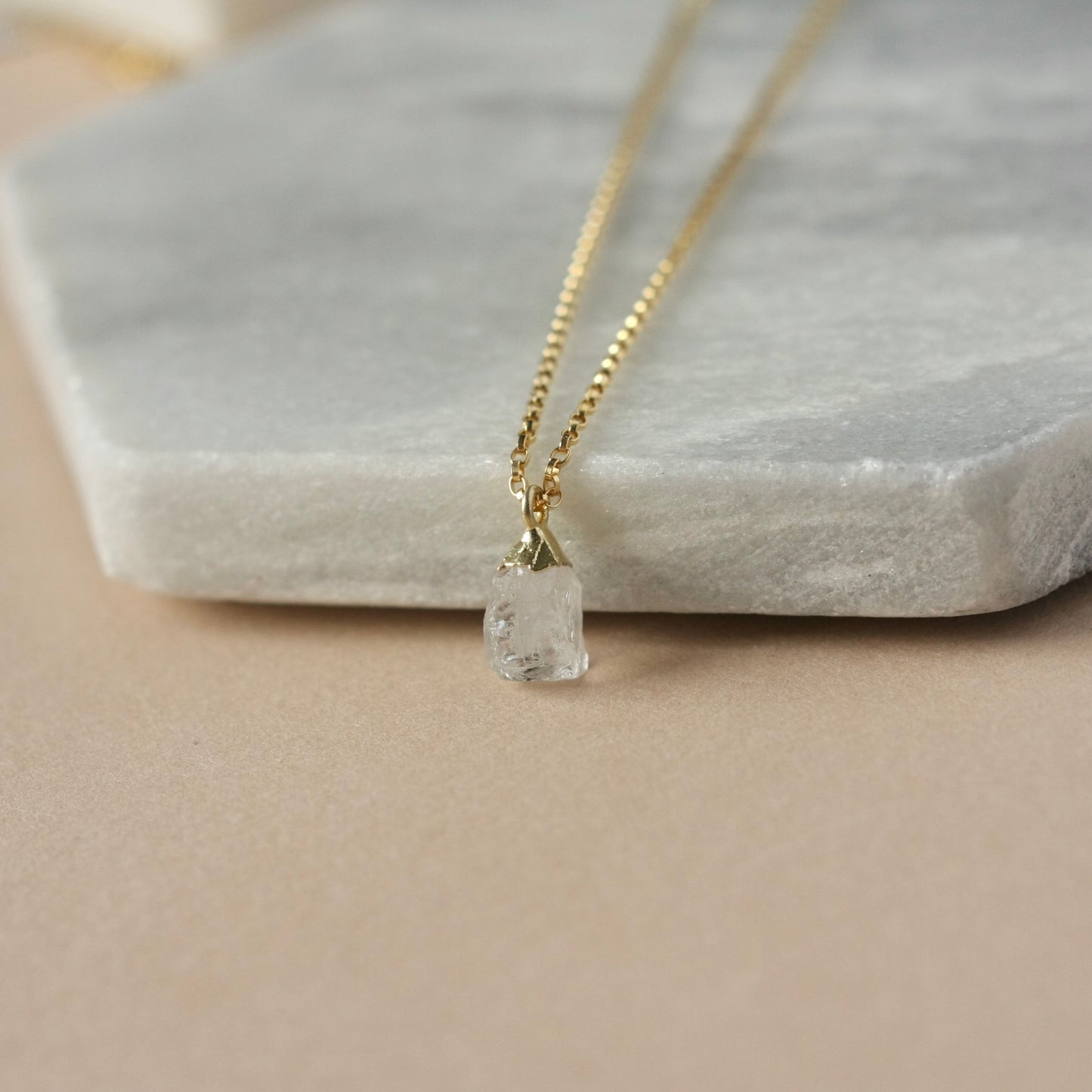 Gold Quartz Nugget Necklace
