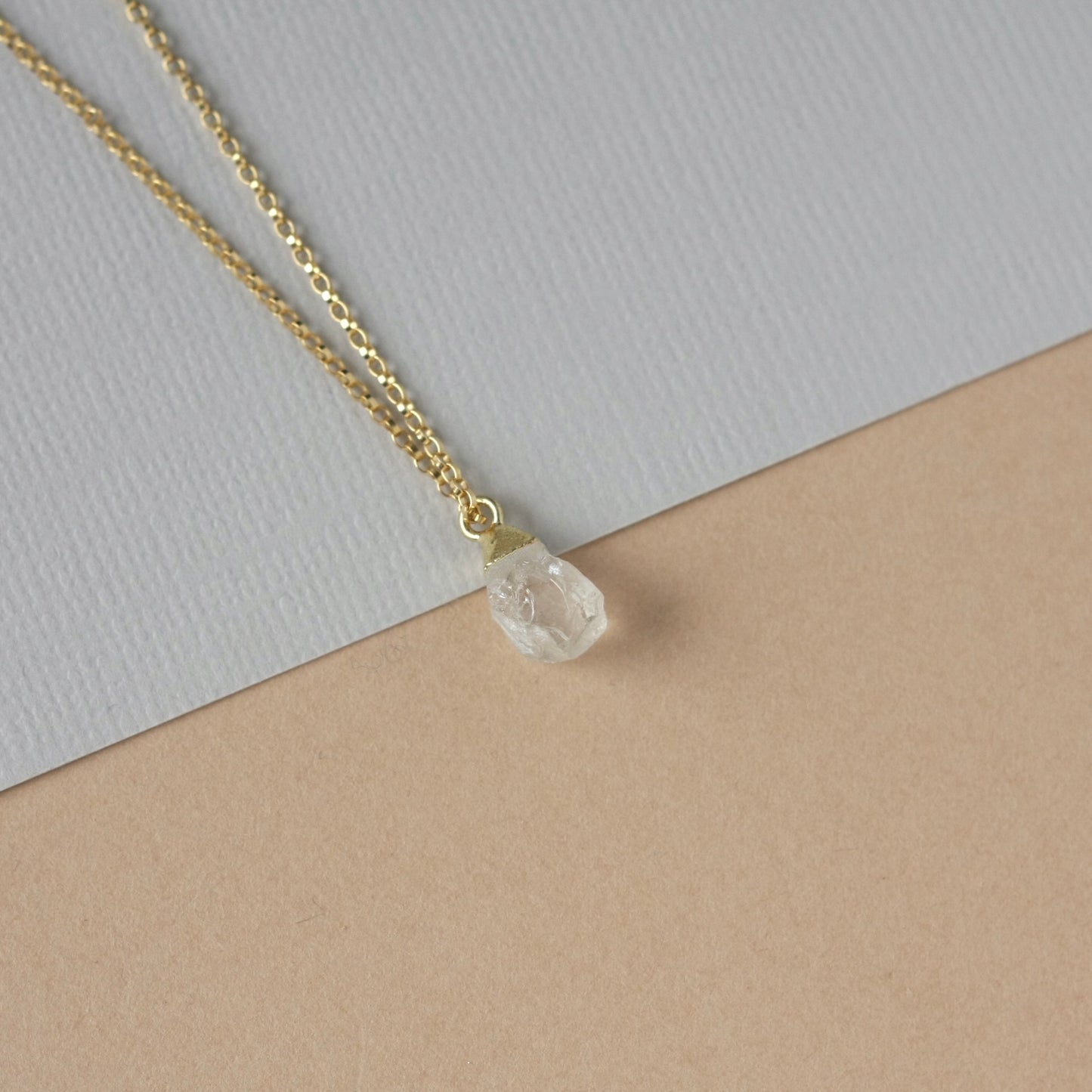 Gold Quartz Nugget Necklace