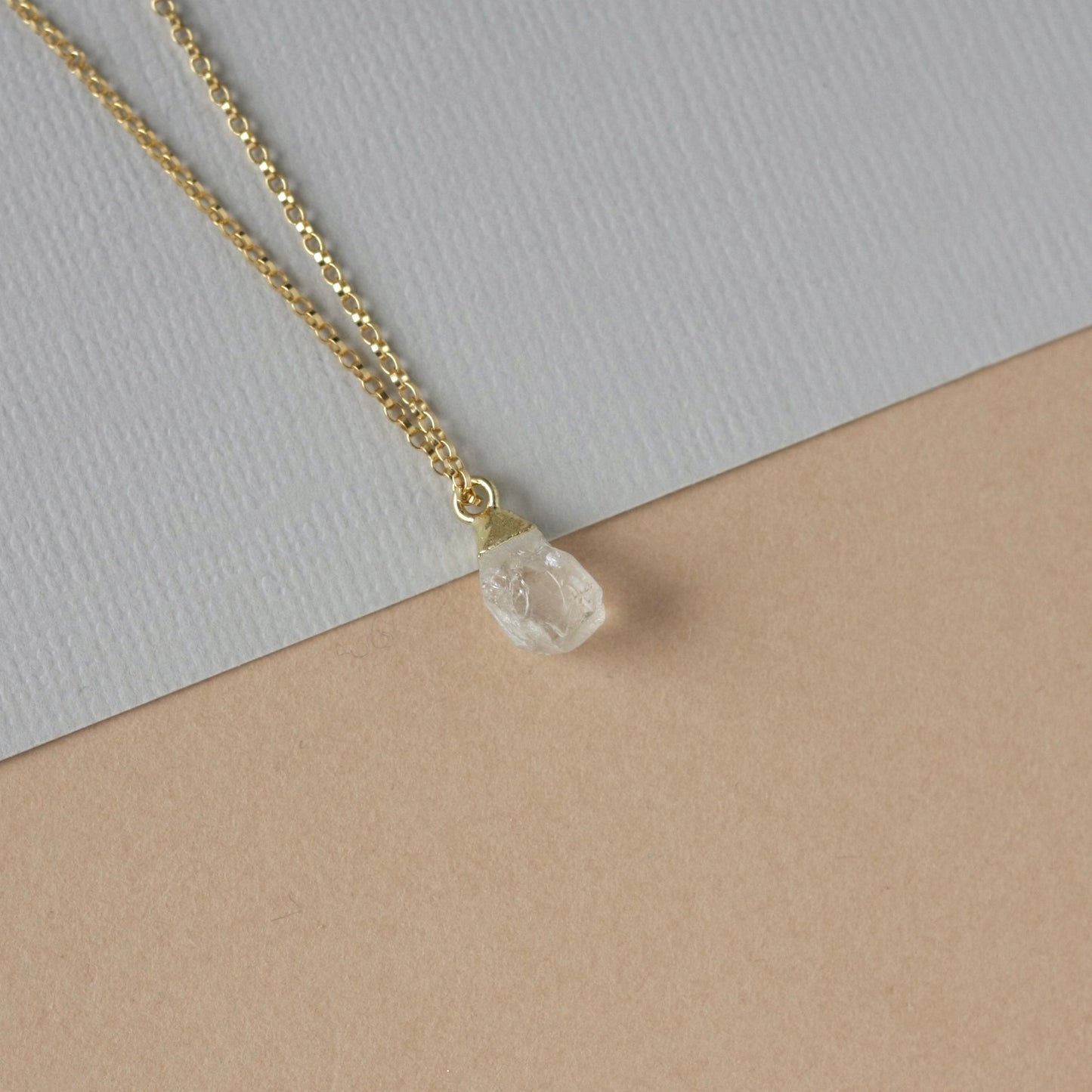 Gold Quartz Nugget Necklace