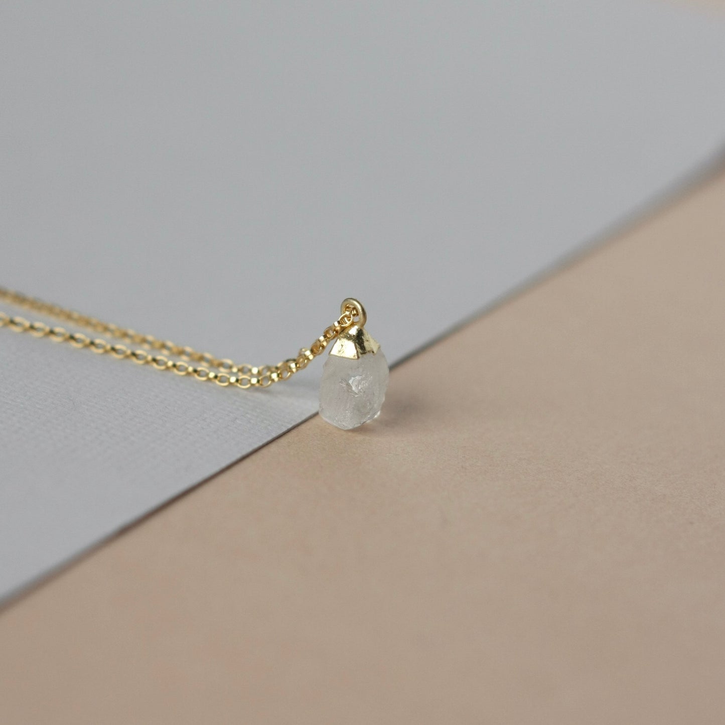 Gold Quartz Nugget Necklace