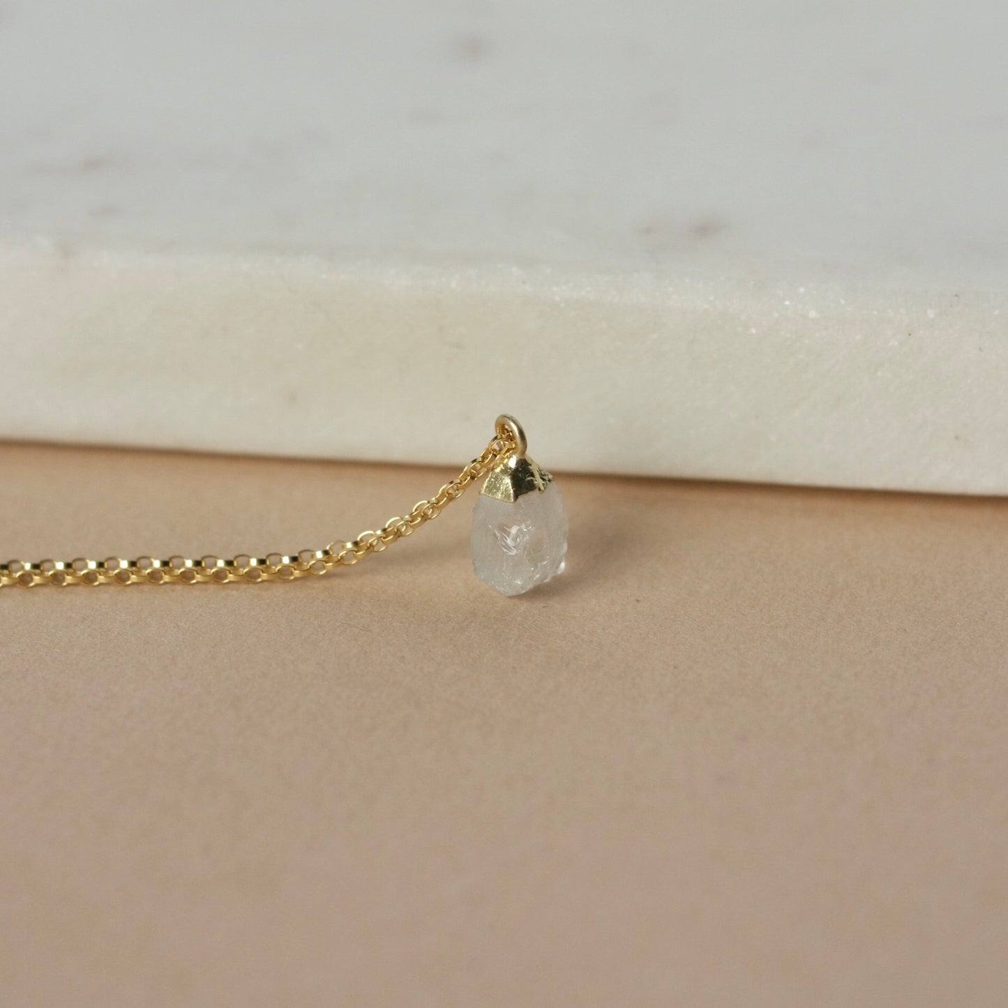 Gold Quartz Nugget Necklace