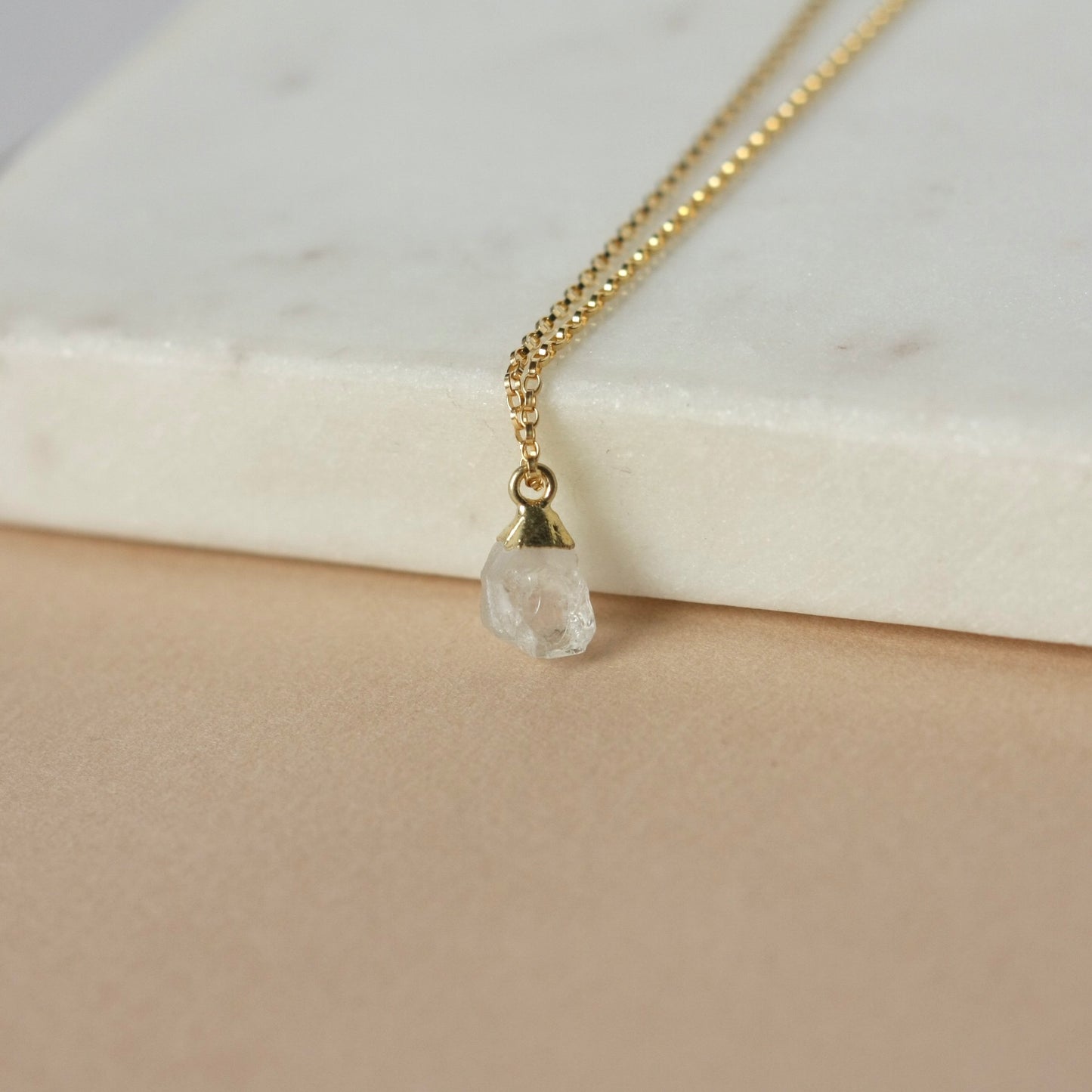 Gold Quartz Nugget Necklace