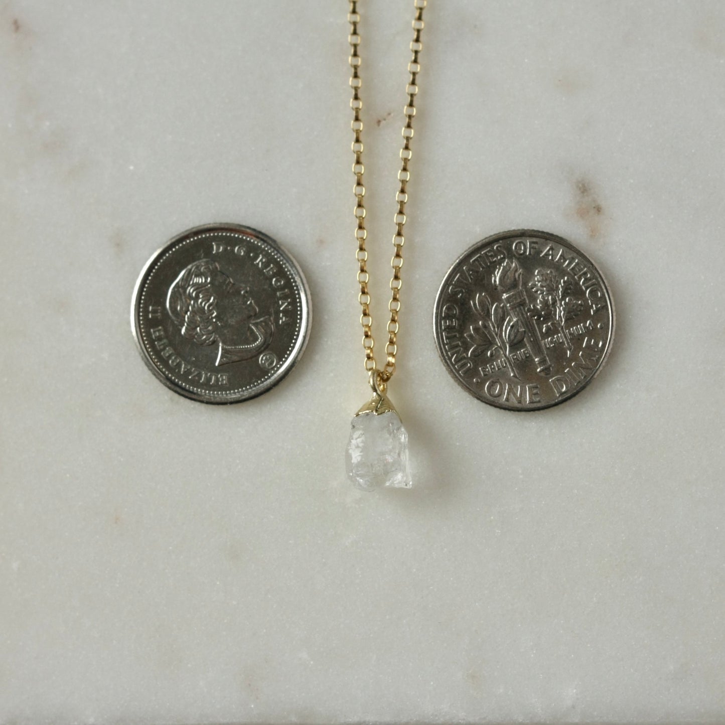 Gold Quartz Nugget Necklace