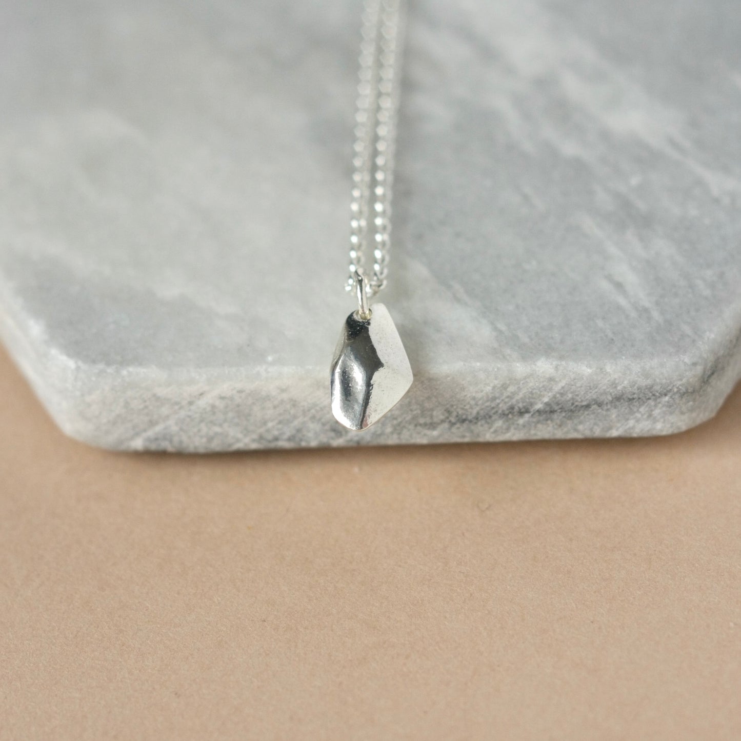 Sterling Silver Faceted Charm Necklace